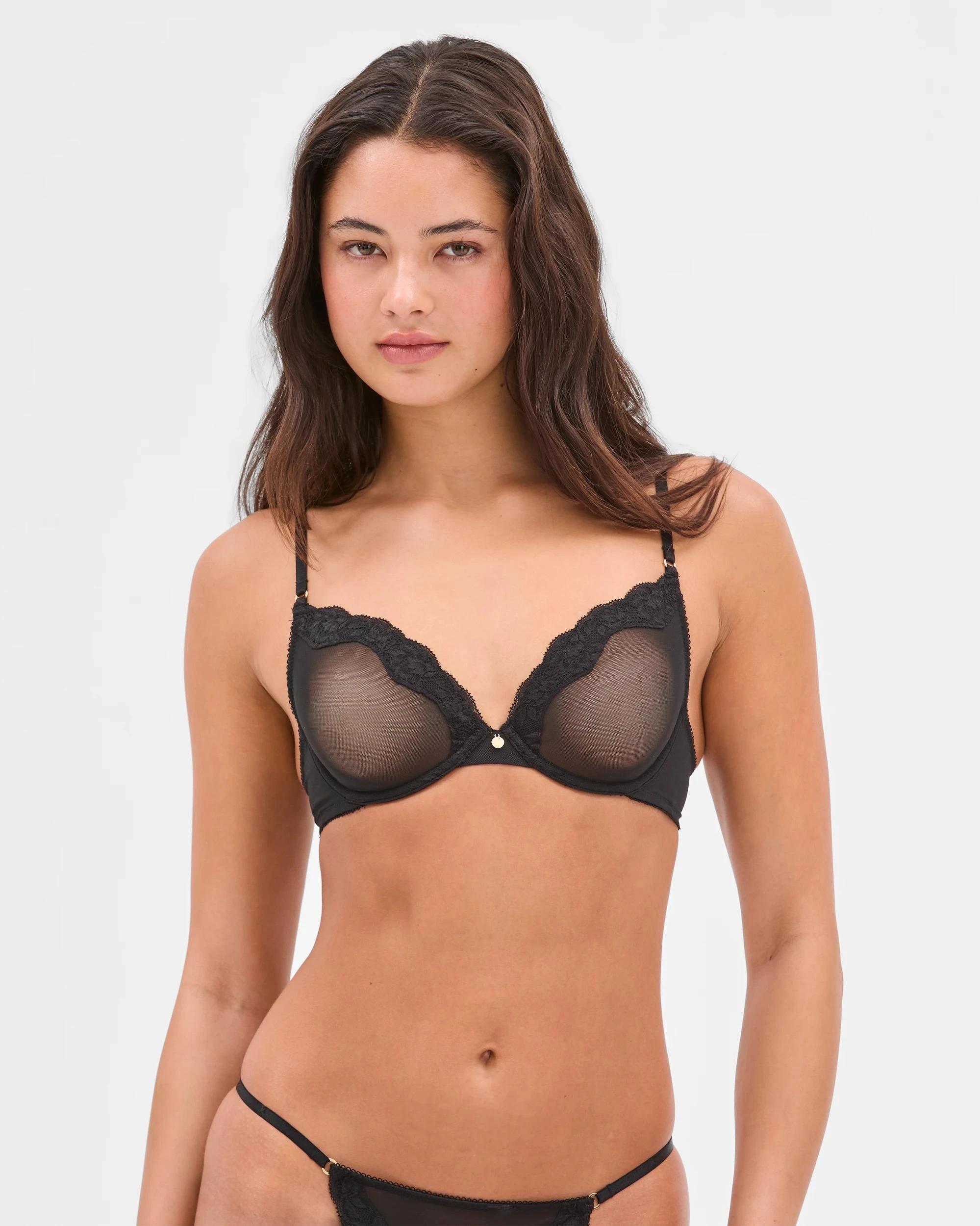 4 Target Woman Kylie Mesh Plunge Underwire Bra - Lily Loves BLACK, 4 of 4