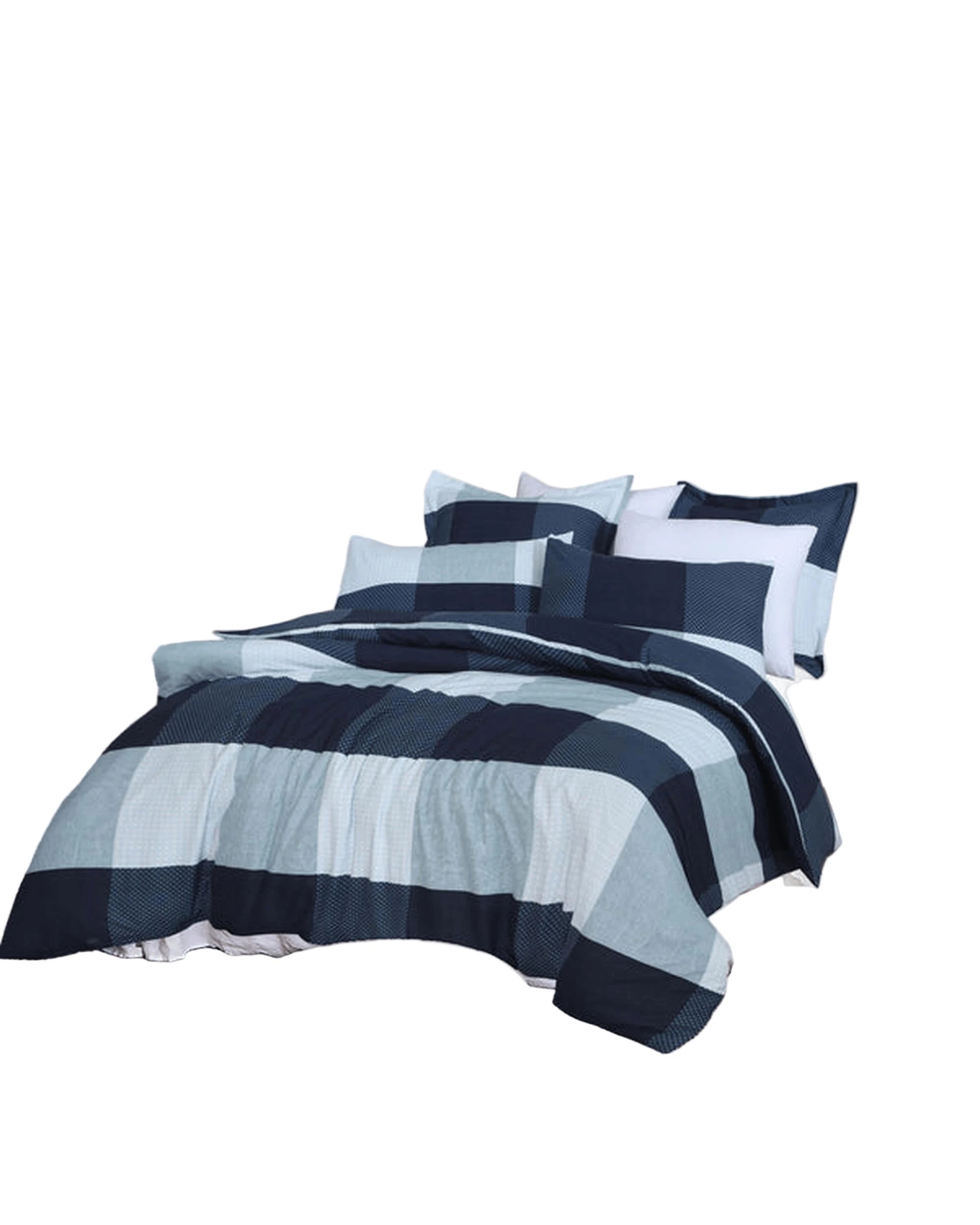 1 Amsons Quilt Cover Set With Extra Standard Pillow Covers - Queen Bed - Blue, 1 of 6