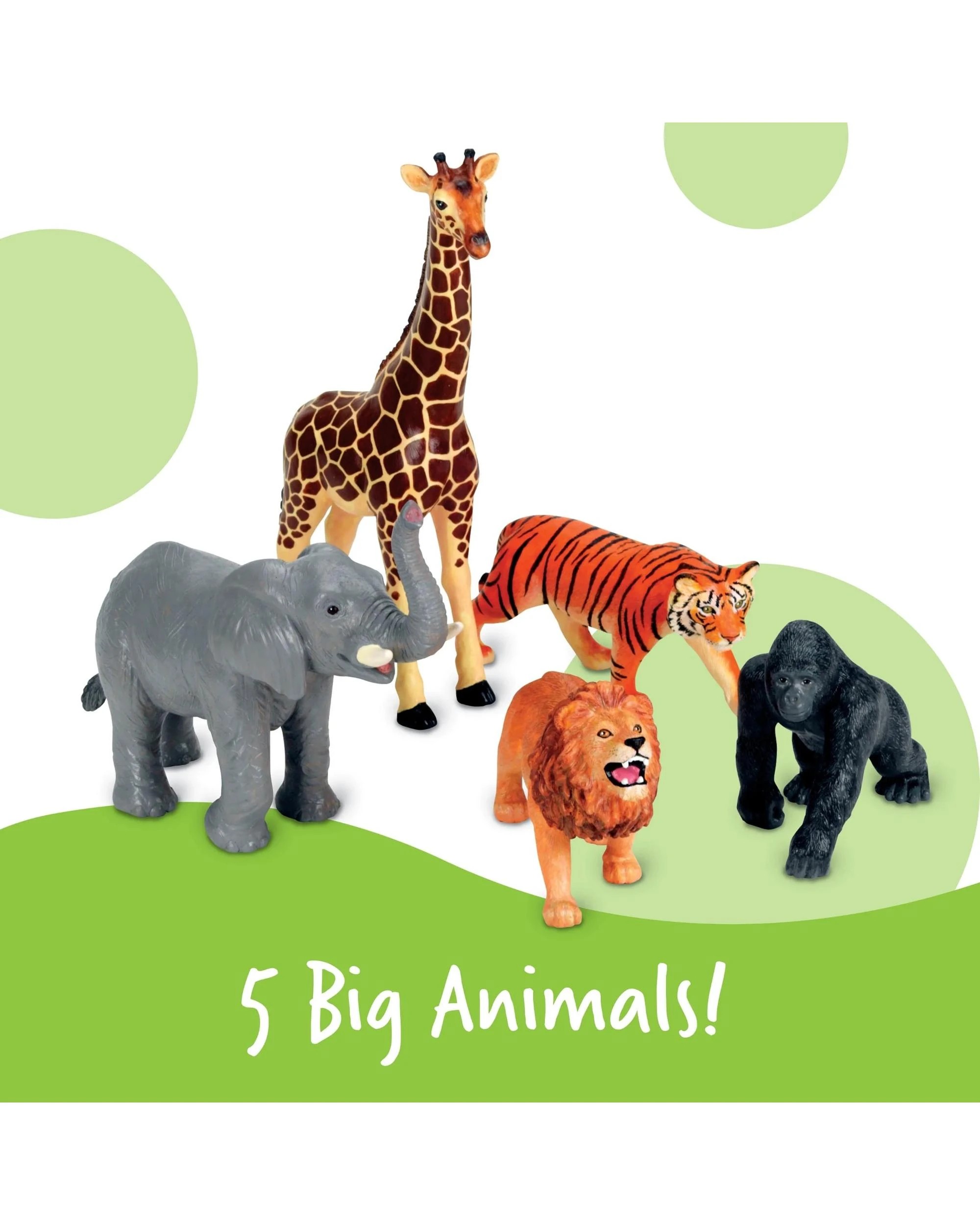 3 Learning Resources Jumbo Jungle Animals Set of 5, 3 of 7