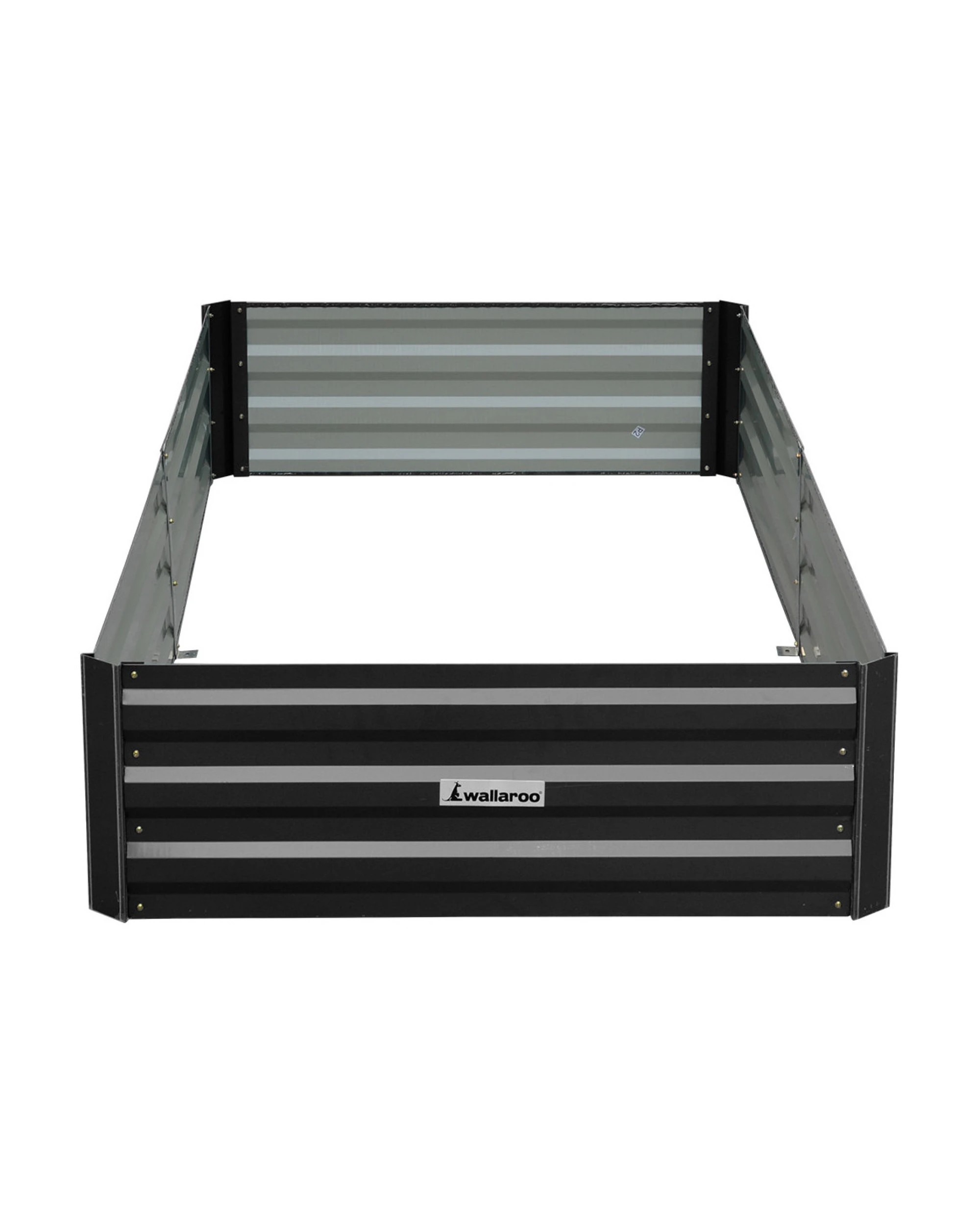 4 Wallaroo Galvanized Steel Raised Garden Bed 210 x 90 x 30cm Plants Vegetables Herbs Flowers - Black, 4 of 5