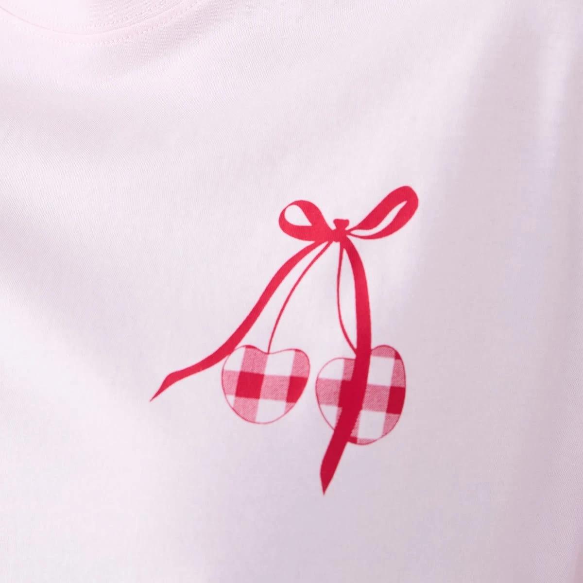 4 Knit T-shirt and Shorts Pyjama Set CHERRY GINGHAM CORDYLINE, 4 of 5