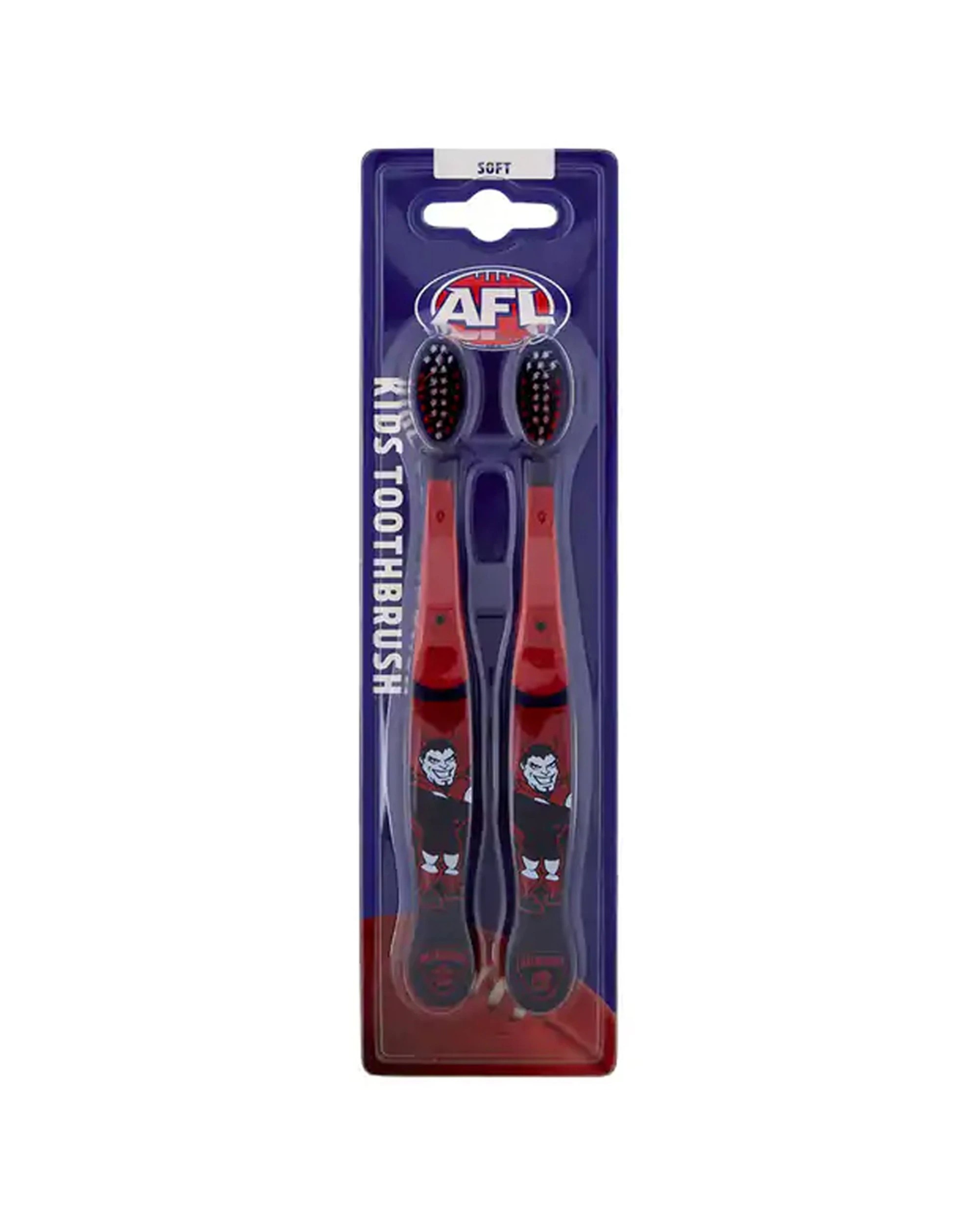 2 AFL 5x 2pc Mascot Kids/Children Soft Bristles Toothbrush Melbourne Demons - Multi, 2 of 2