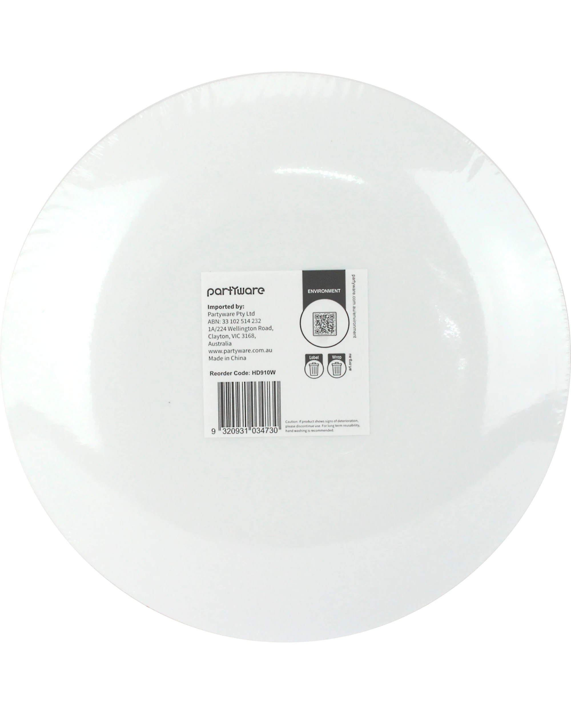 3 Partyware Everyday Home Deluxe Reusable Large Plates Pack of 10 - White, 3 of 3