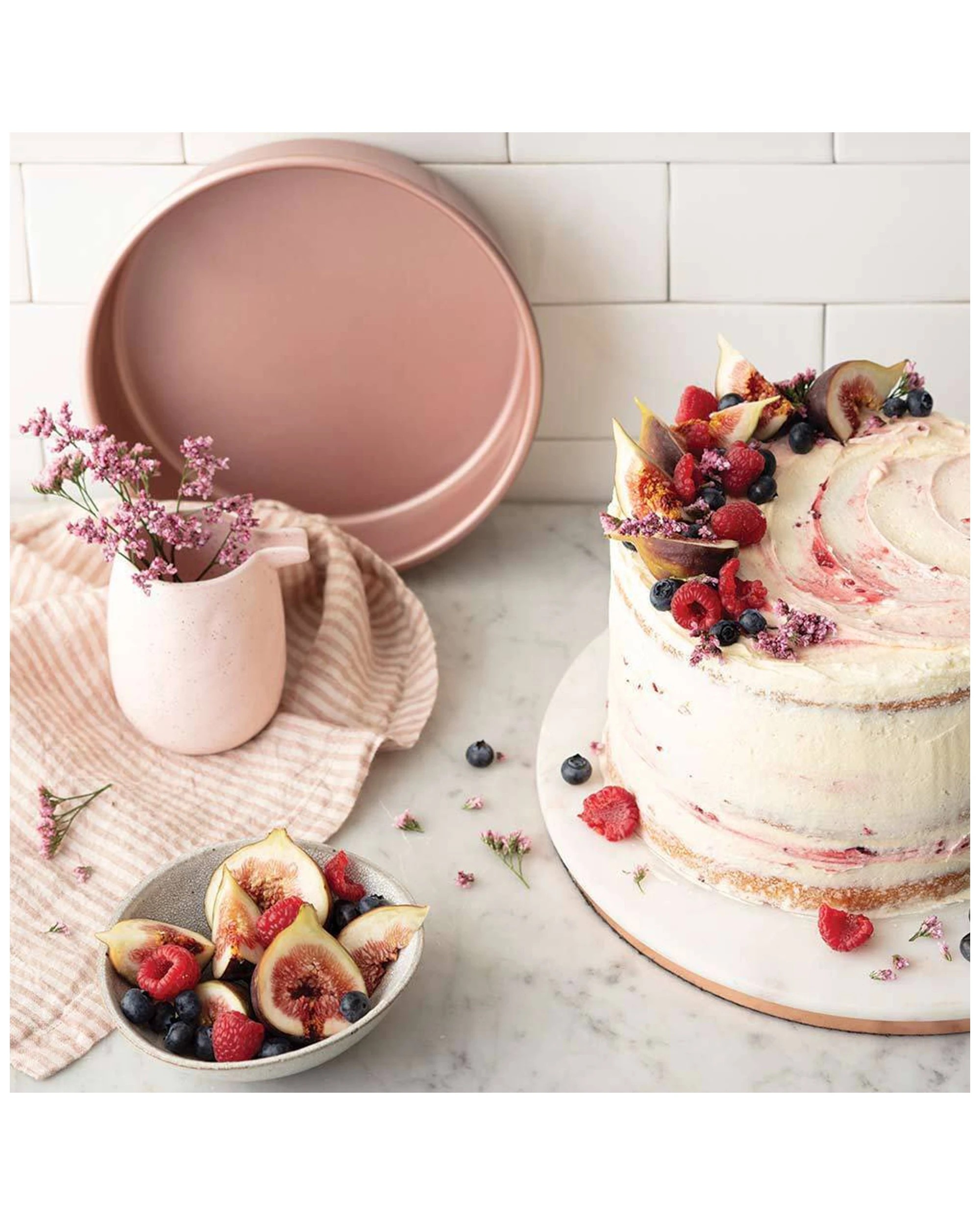 3 Wiltshire Rose Gold Round Non-stick Cake Pan Baking Oven Safe Tin 20cm
 - Gold, 3 of 3