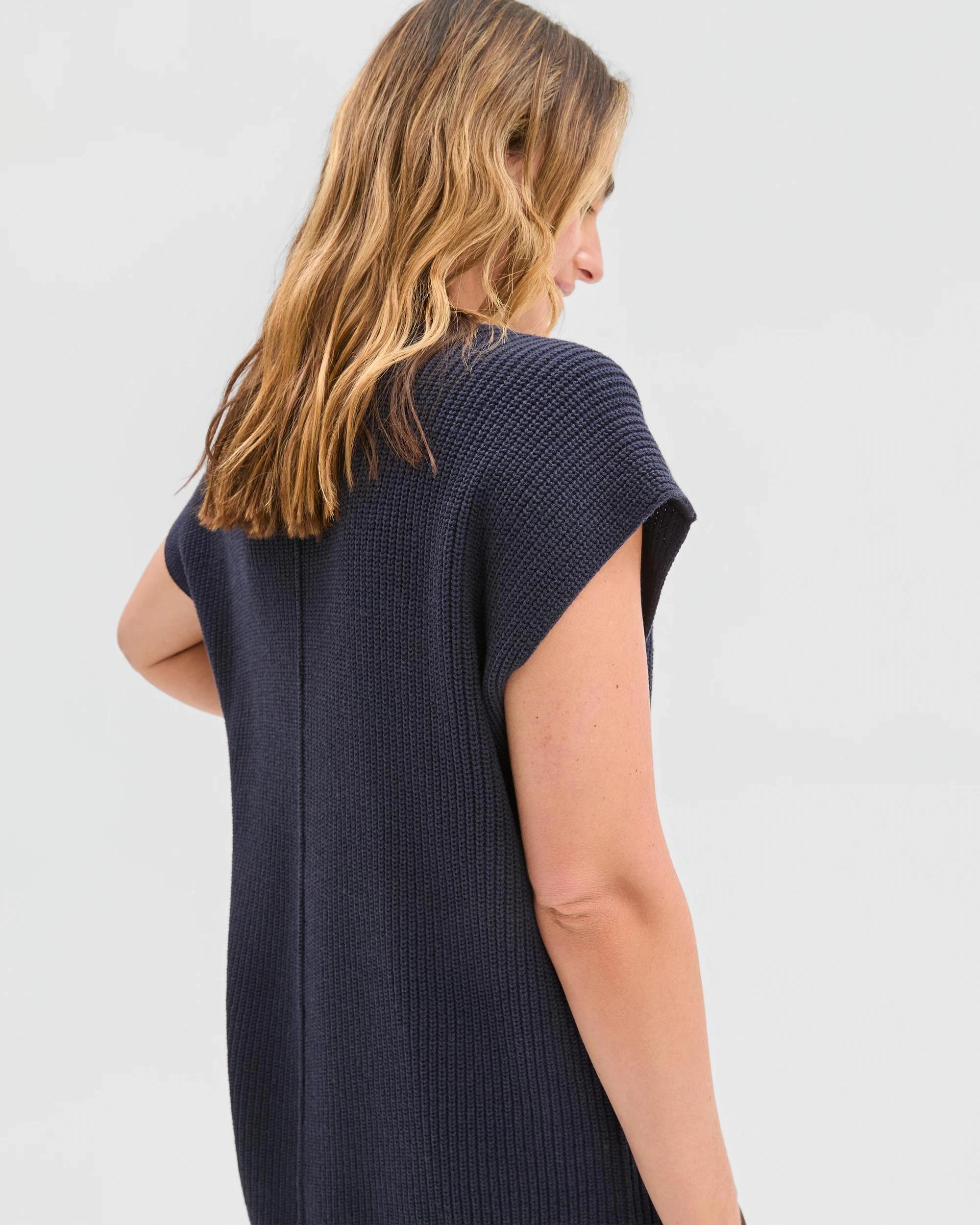 5 Target Woman Australian Cotton Blend Split Hem Vest NIGHT SKY, 5 of 6