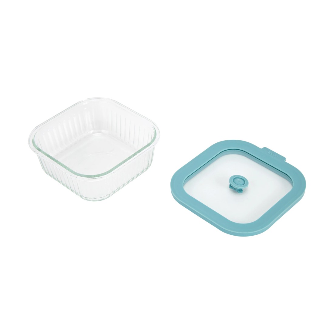 3 800ml Square Ribbed Glass Container, 3 of 4
