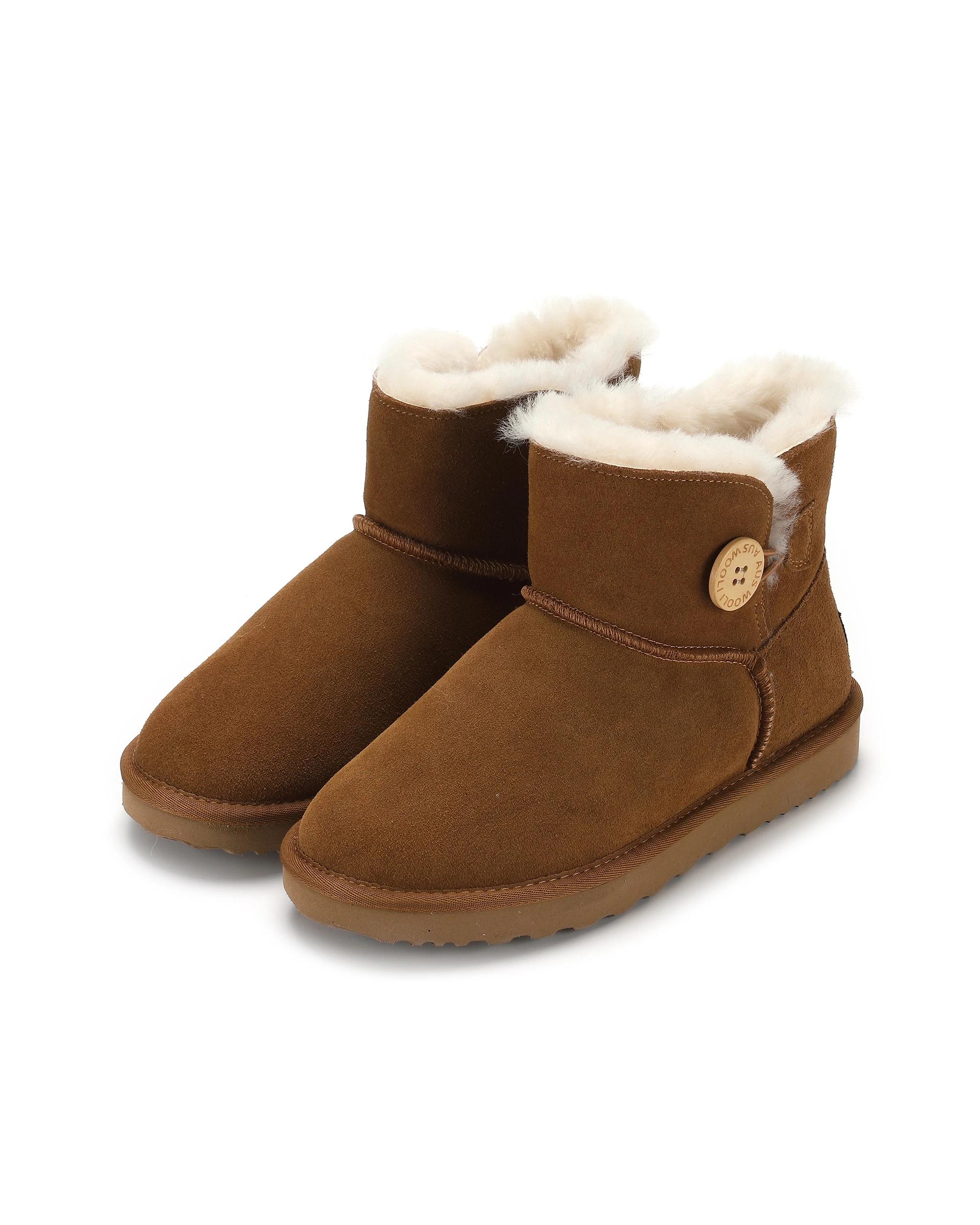 5 AUS WOOLI UGG Chic Short Sheepskin Button Boots TAN, 5 of 5