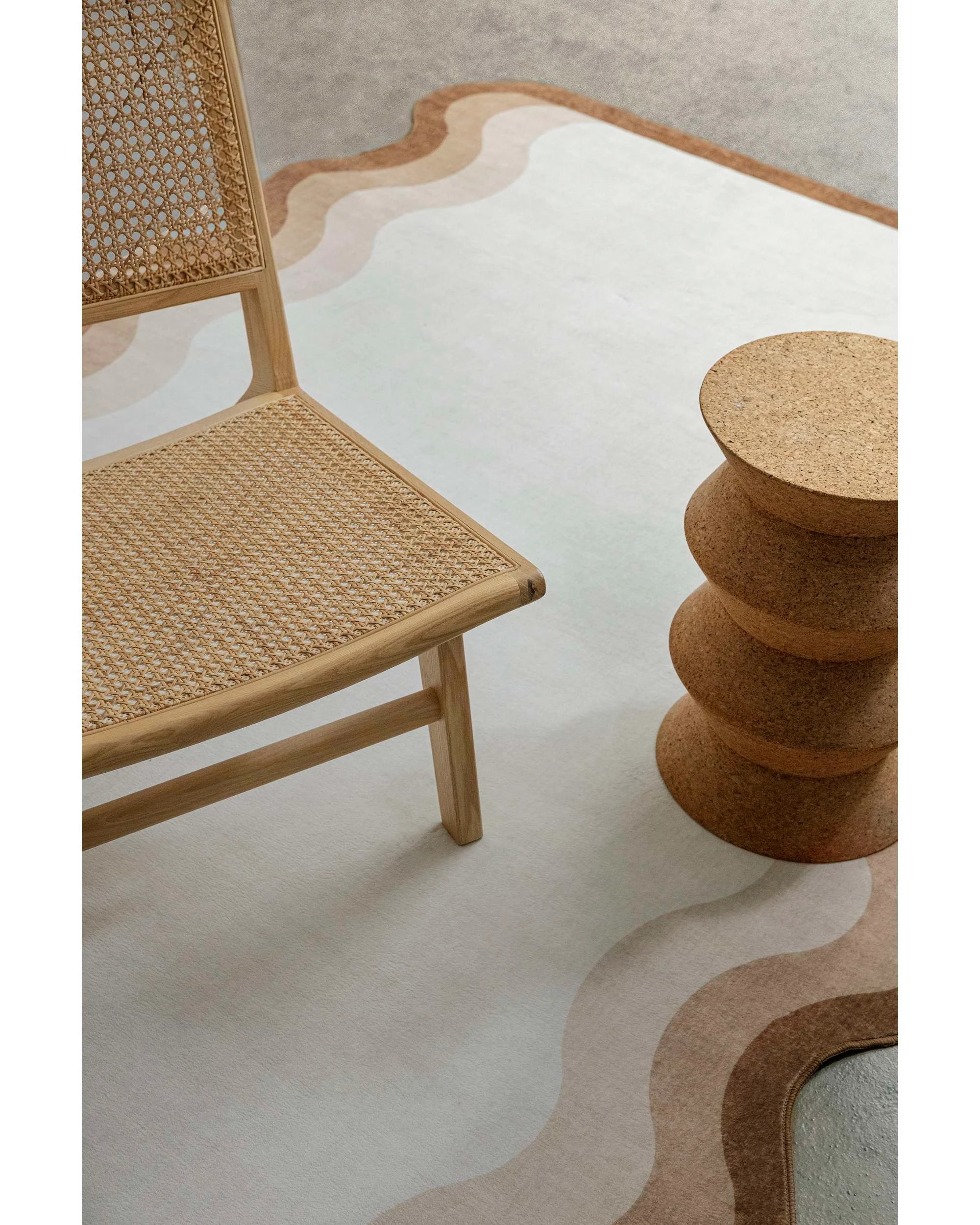 3 Loopsie Matera Tonal Scalloped Washable Rug-220cm x 150cm - Brown, 3 of 8
