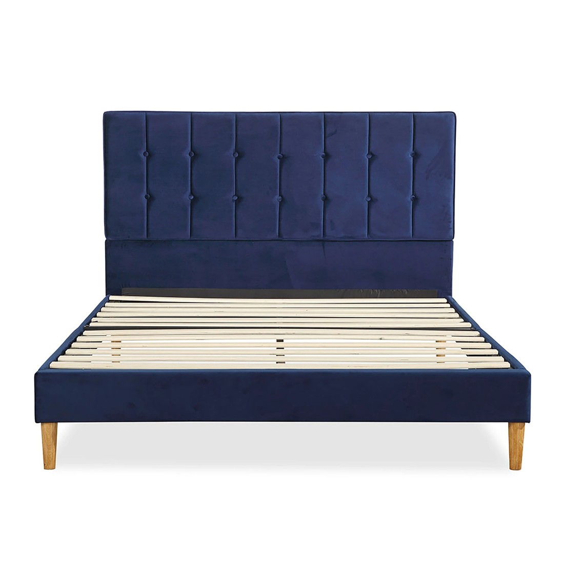 2 Levede Blue Upholstered Bed Frame - Queen, 2 of 4