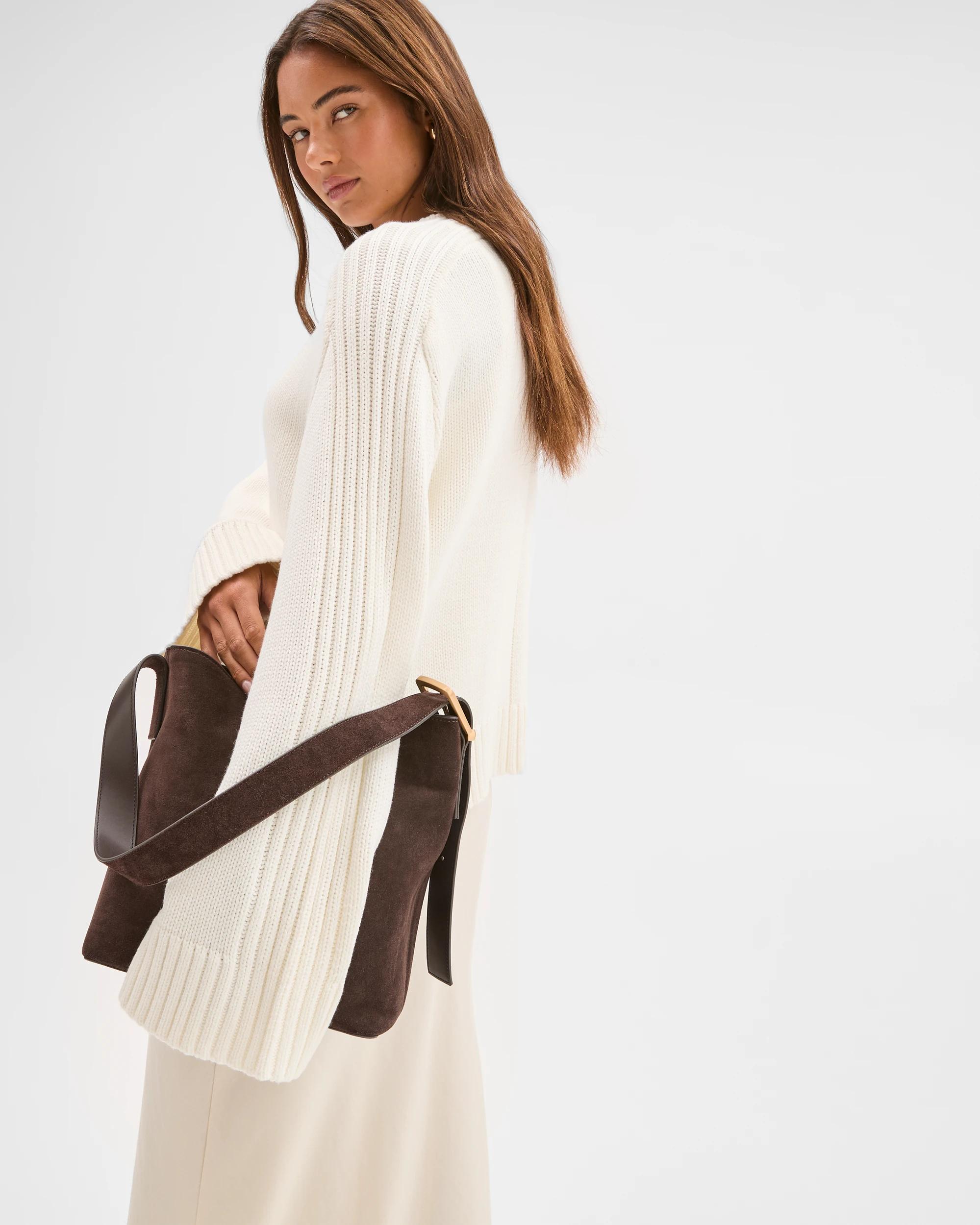 2 Lily Loves Australian Cotton Blend Crew Neck Knit Jumper JET STREAM, 2 of 5