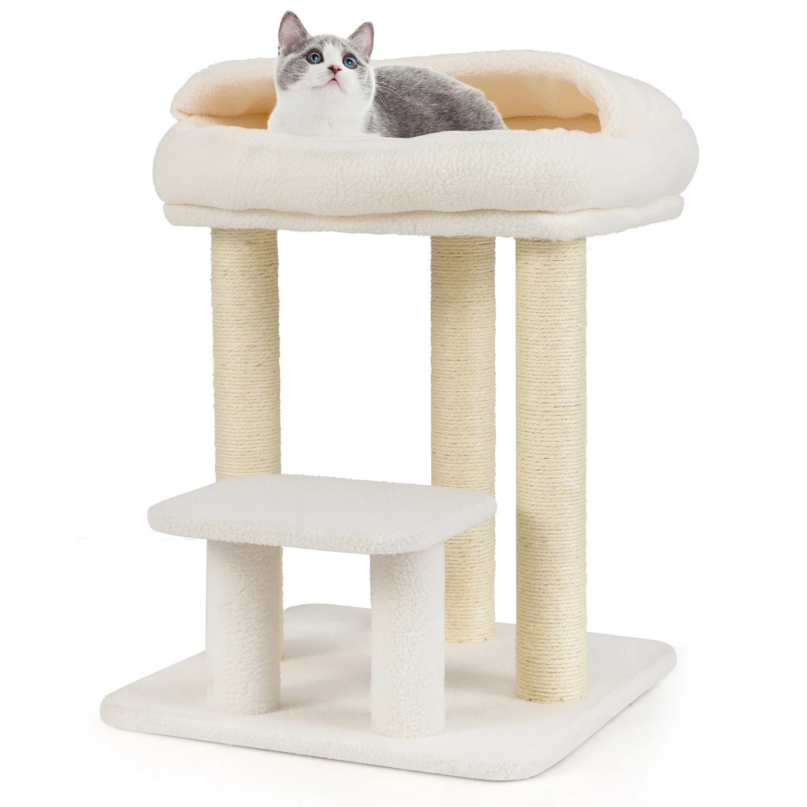 6 Costway Small Cat Tree Tower w/Sisal Scratching Posts Kitten Activity Center, 6 of 7