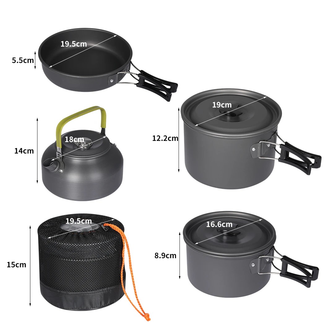 3 Traderight 14pcs Outdoor Camping Cooking Pots Set, 3 of 7