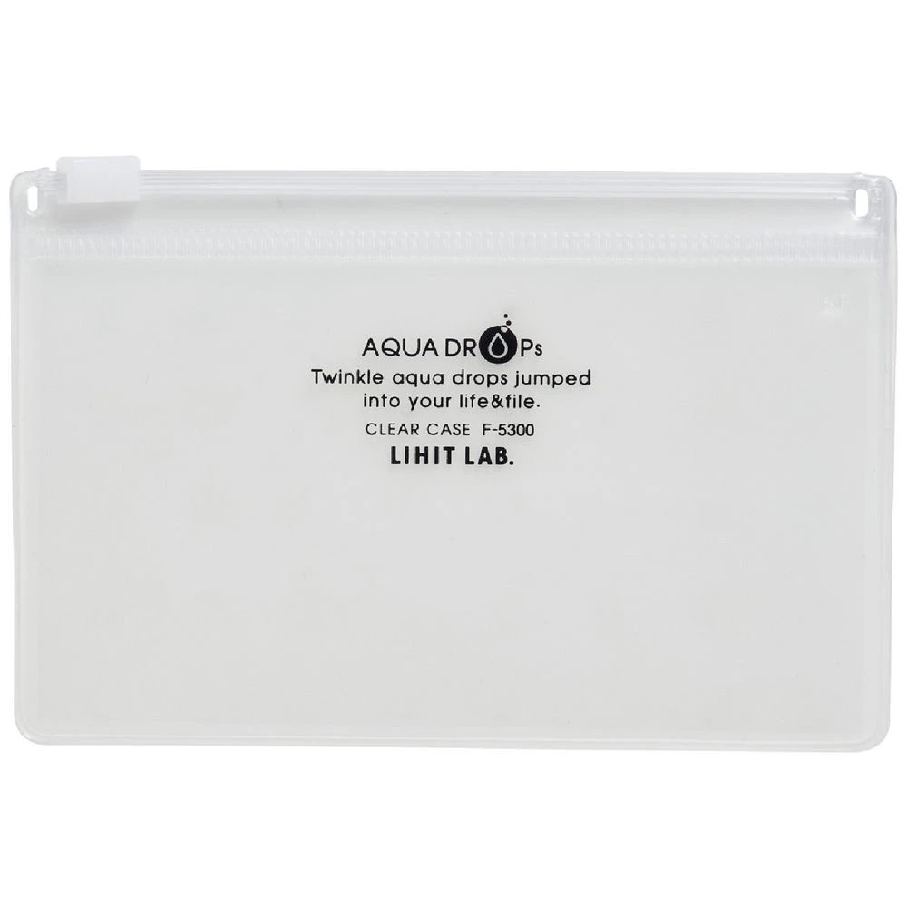 1 Aqua Drops Zip Open Document Wallet A8 Clear, 1 of 1