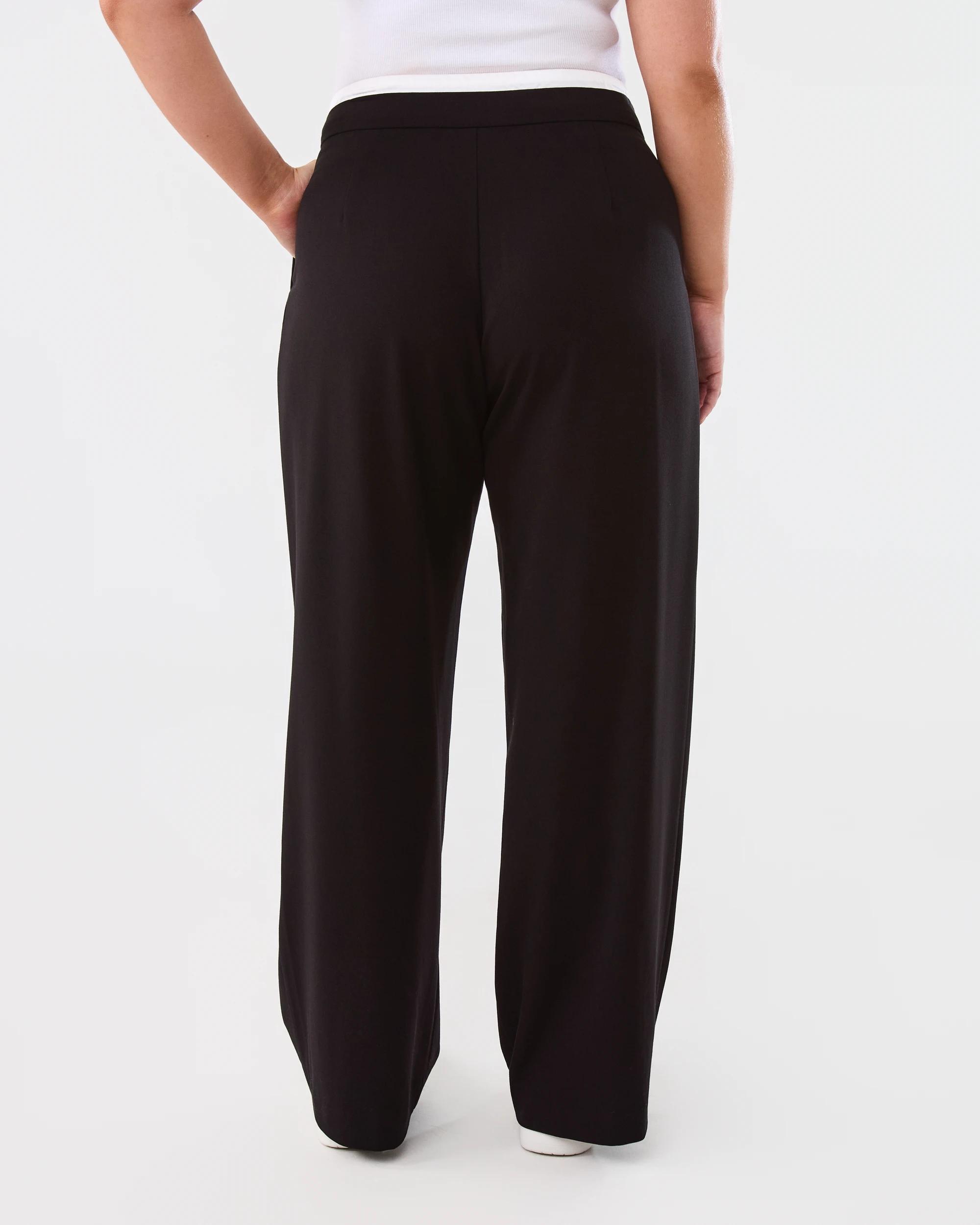 3 Contrast Waistband Tailored Pants Black, 3 of 5