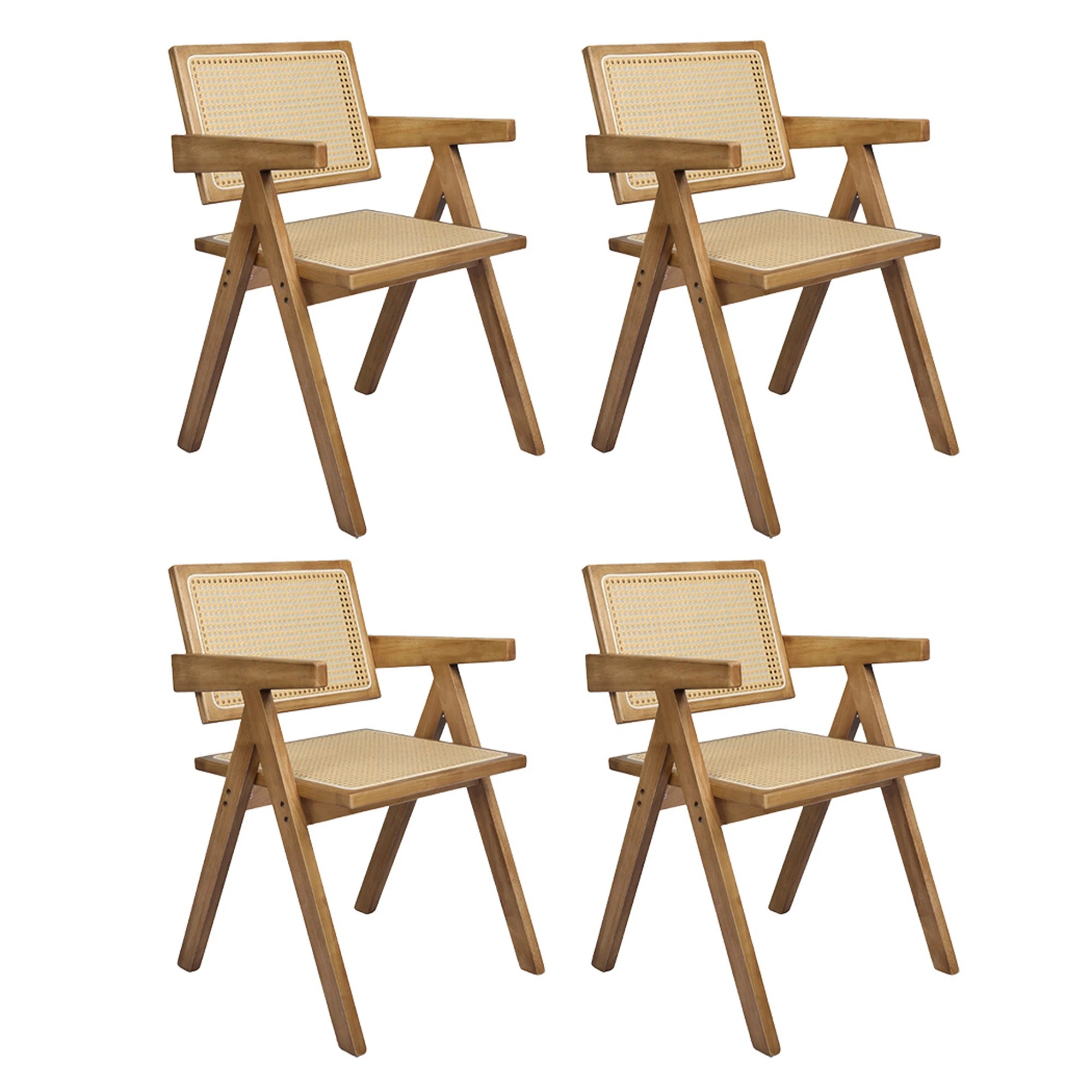 1 Levede 1 Set Of 4 Rattan Dining Chair - Natural, 1 of 6