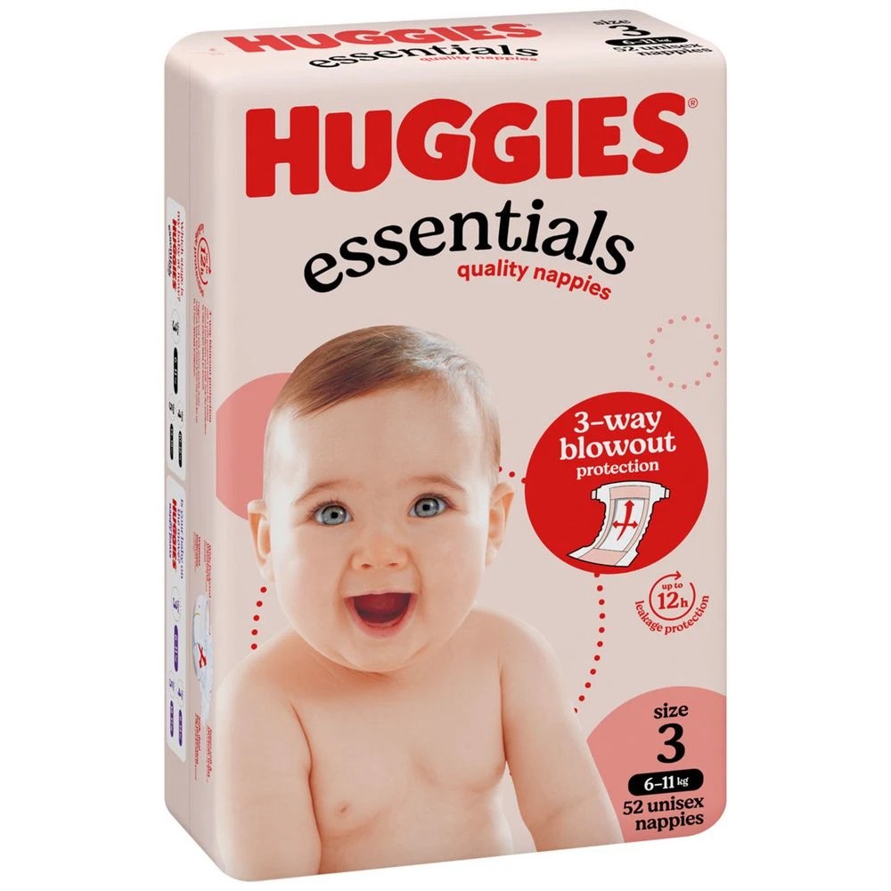 3 Huggies Essentials Nappies Crawler Size 3 52 Pack, 3 of 10
