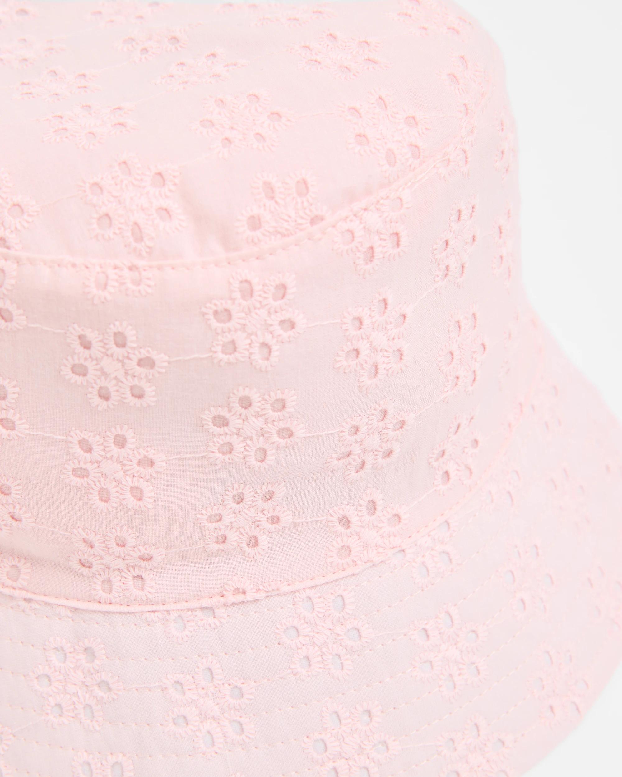 2 Target Kids Broderie Bucket Hat PINK, 2 of 2