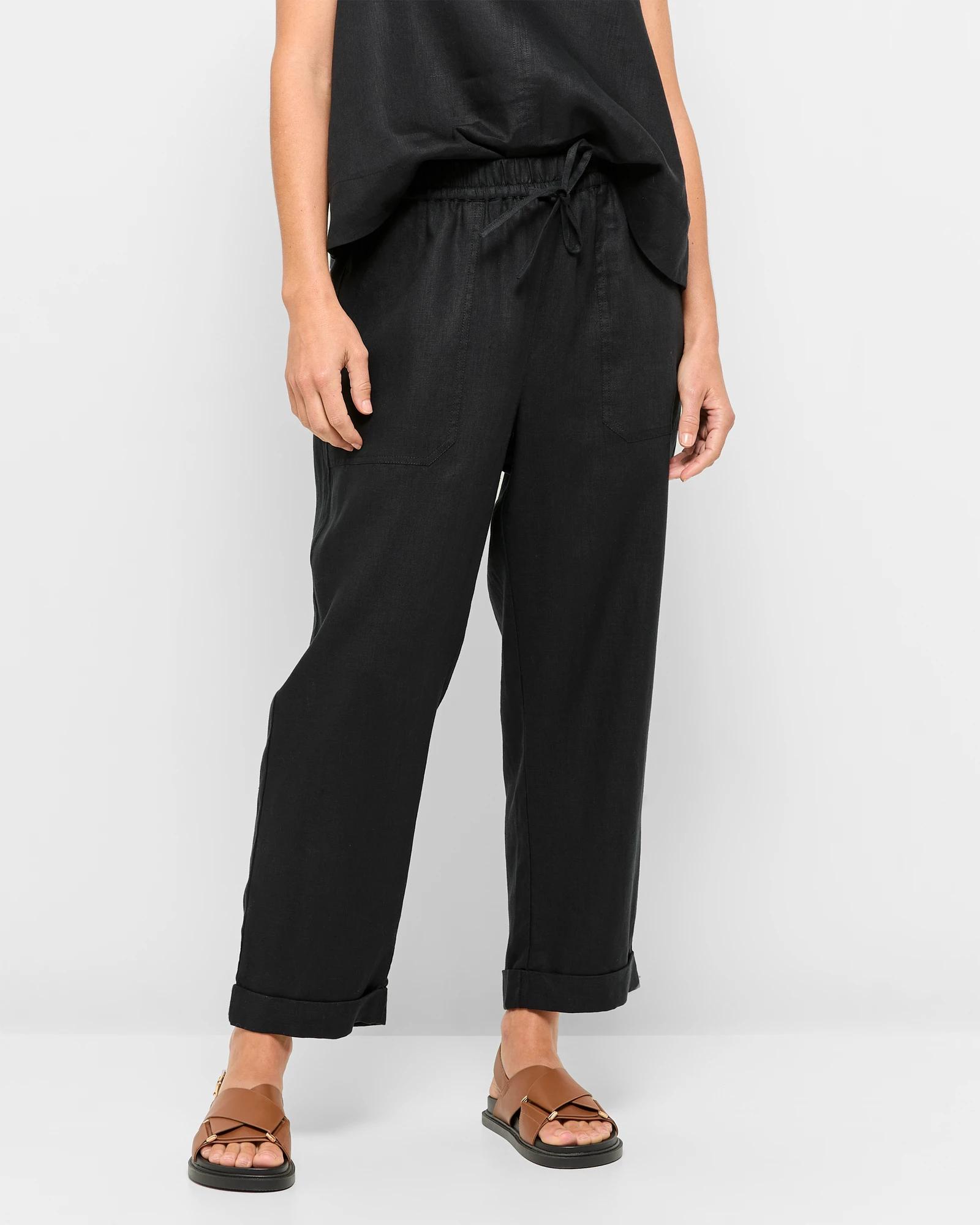 2 Target European Linen Tapered Pants BLACK, 2 of 5
