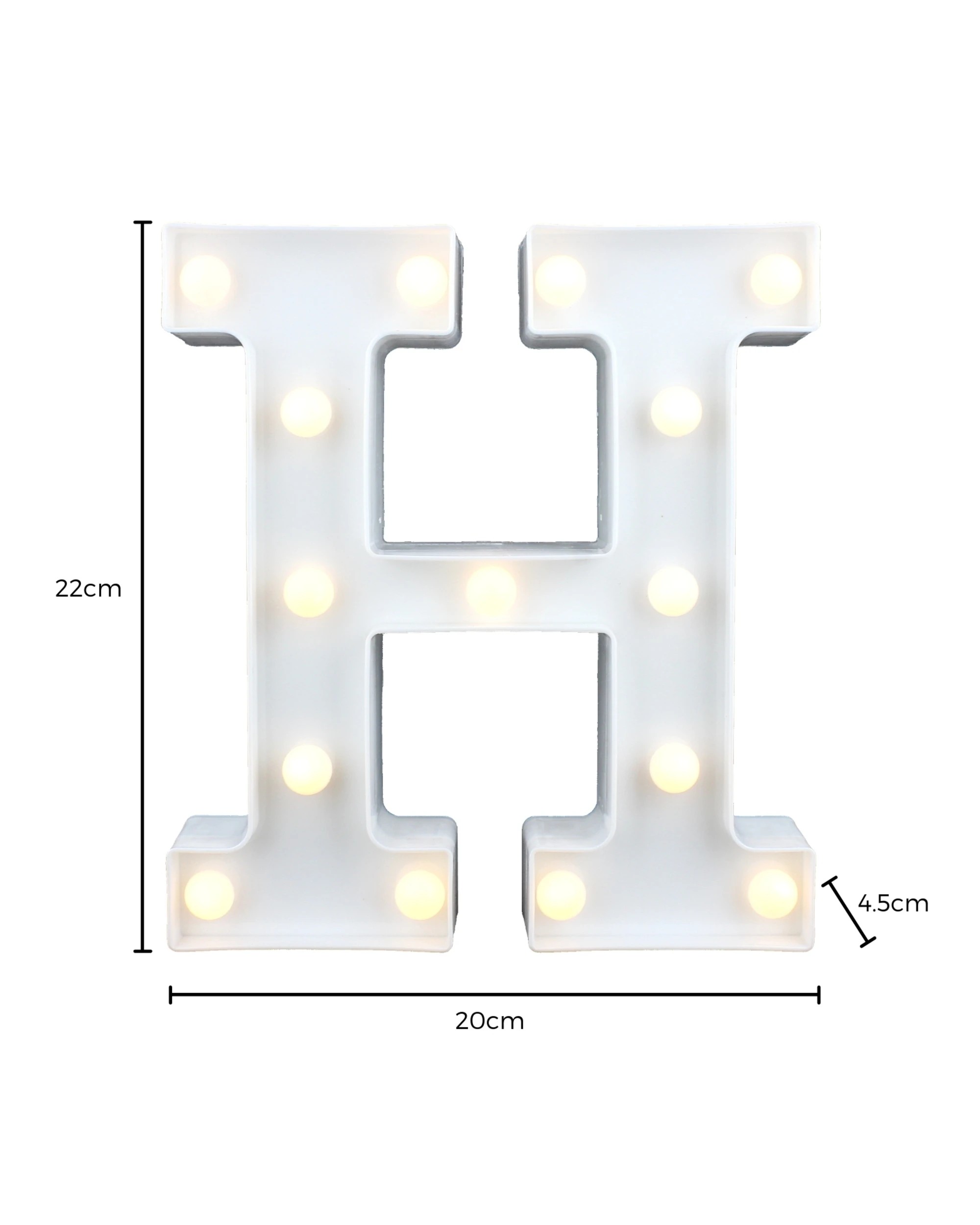 3 Partyrama LED Light Up Letter H White, 3 of 3