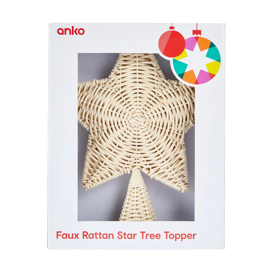 4 Faux Rattan Star Tree Topper, 4 of 5