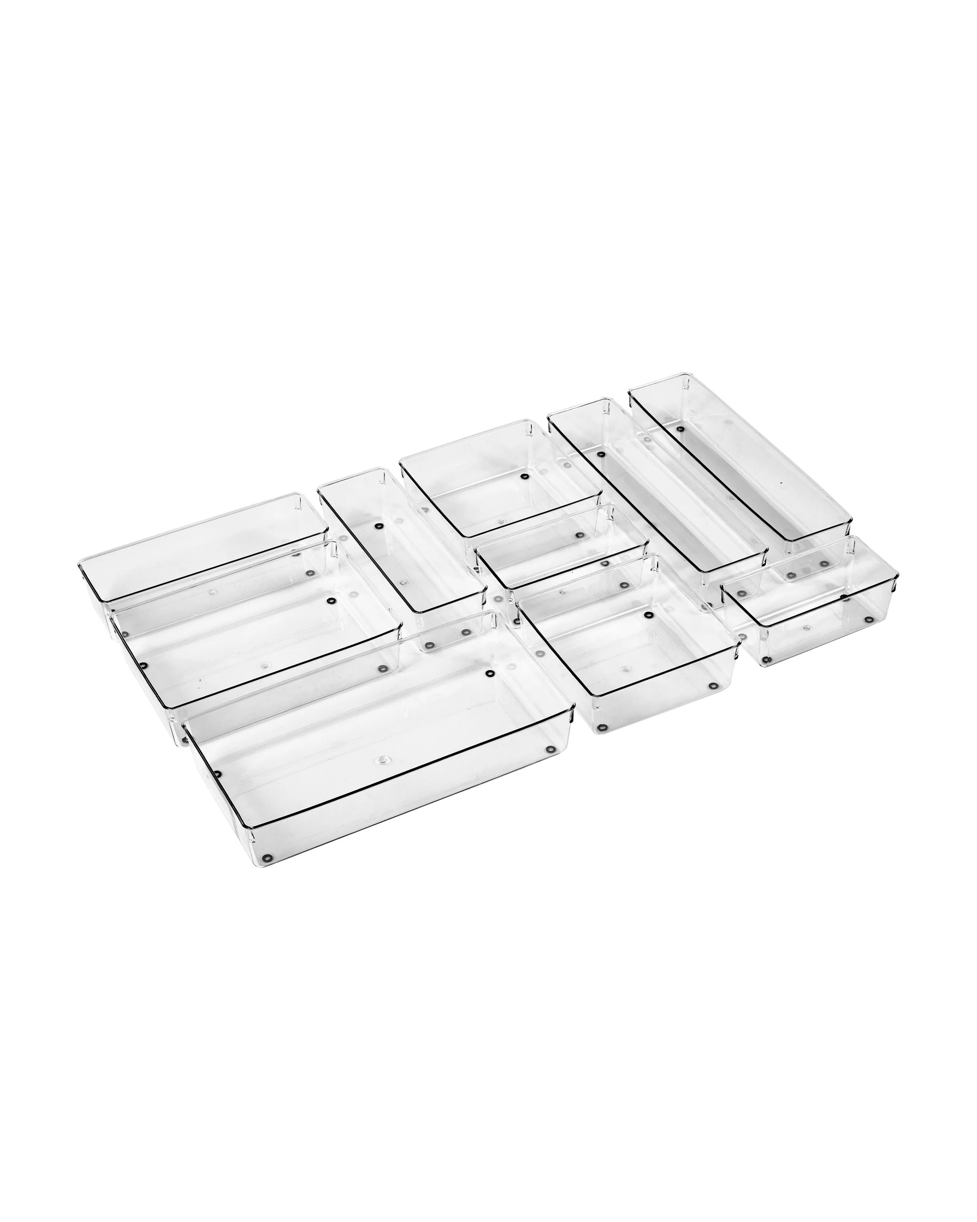 1 10 Piece Clear Drawer Organiser, 1 of 9
