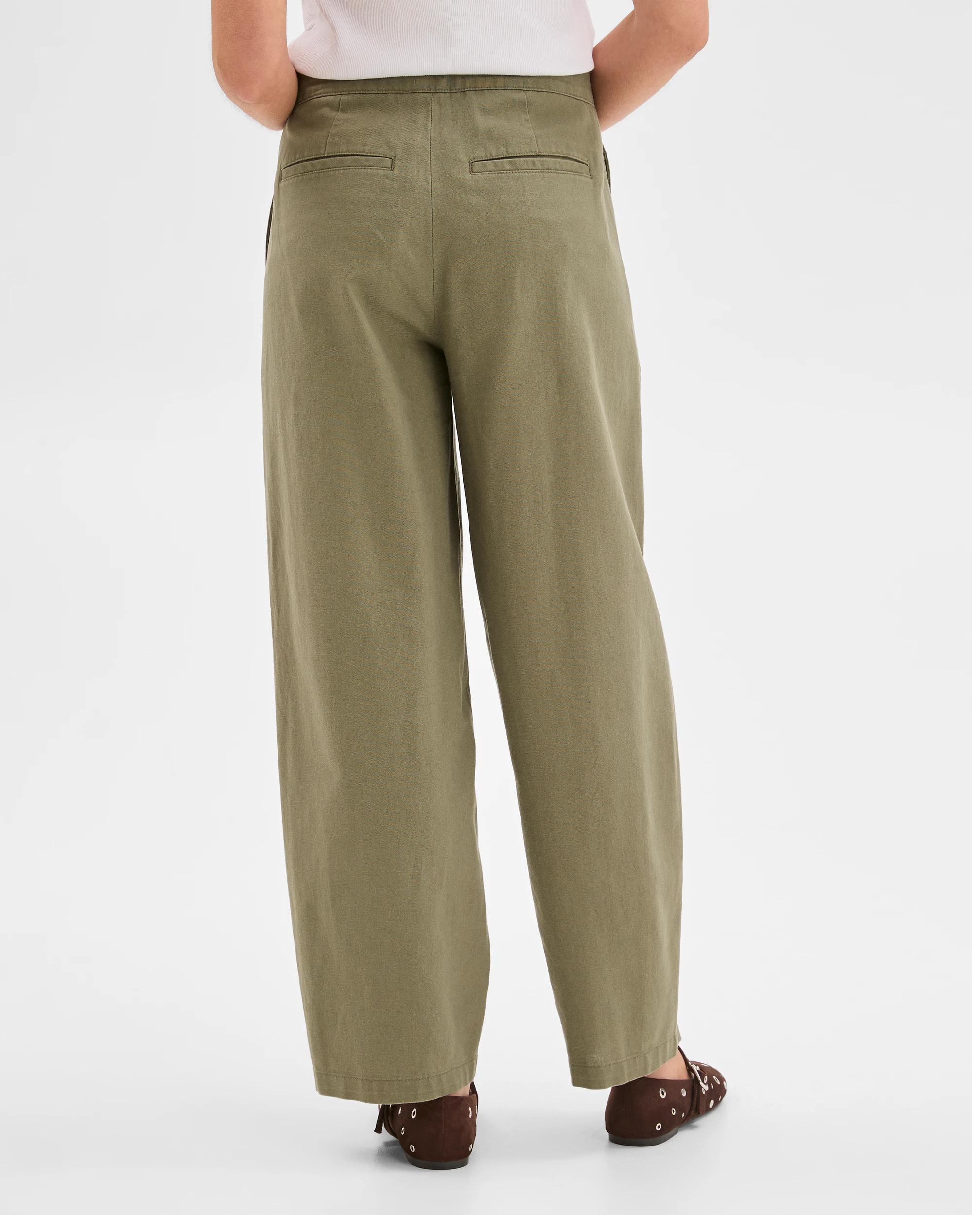 4 Target Petites Petites Australian Cotton Blend Soft Barrel Leg Pants DUSTY OLIVE, 4 of 6