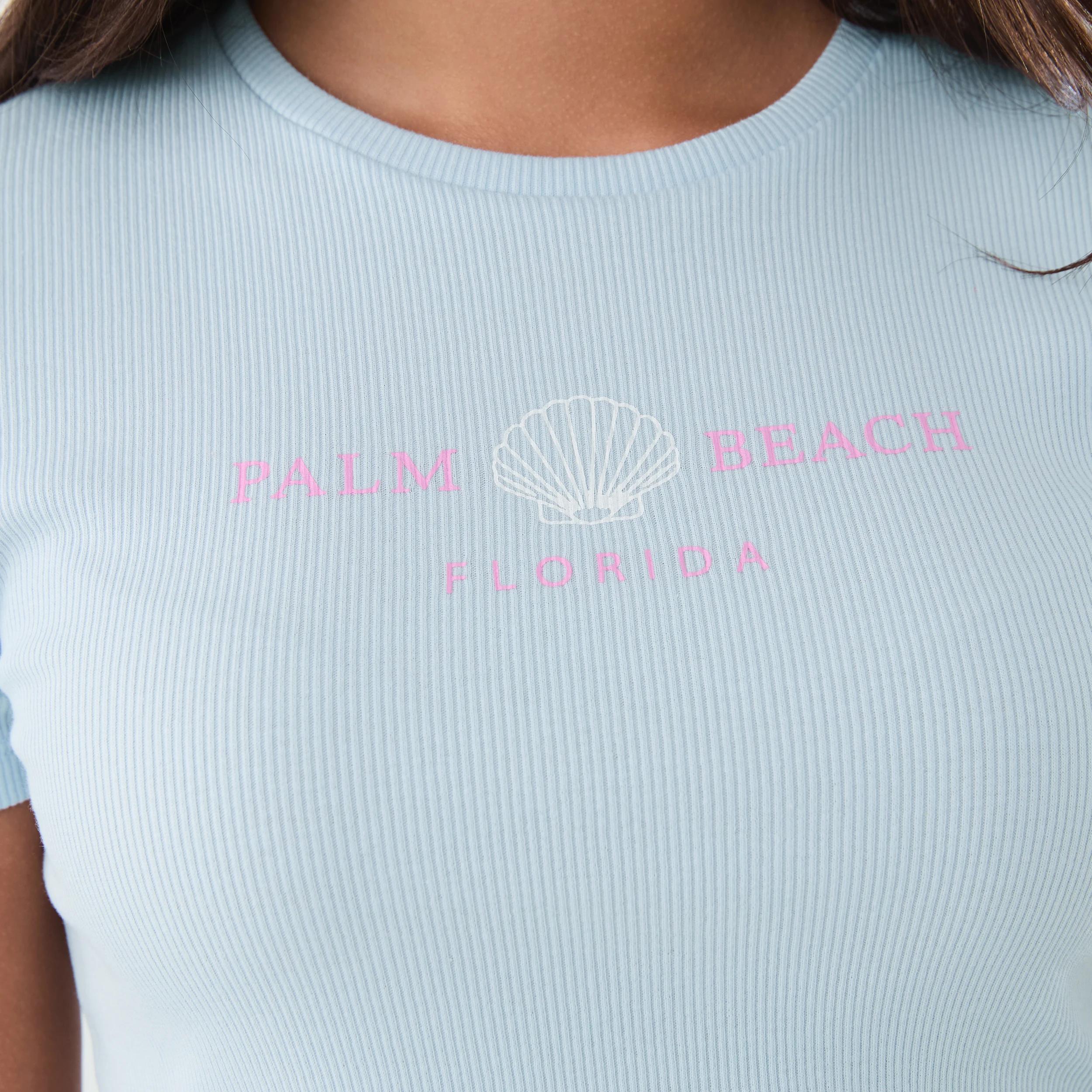 4 Short Sleeve Rib Top PALM BEACH FLORIDA ICE MIST, 4 of 6