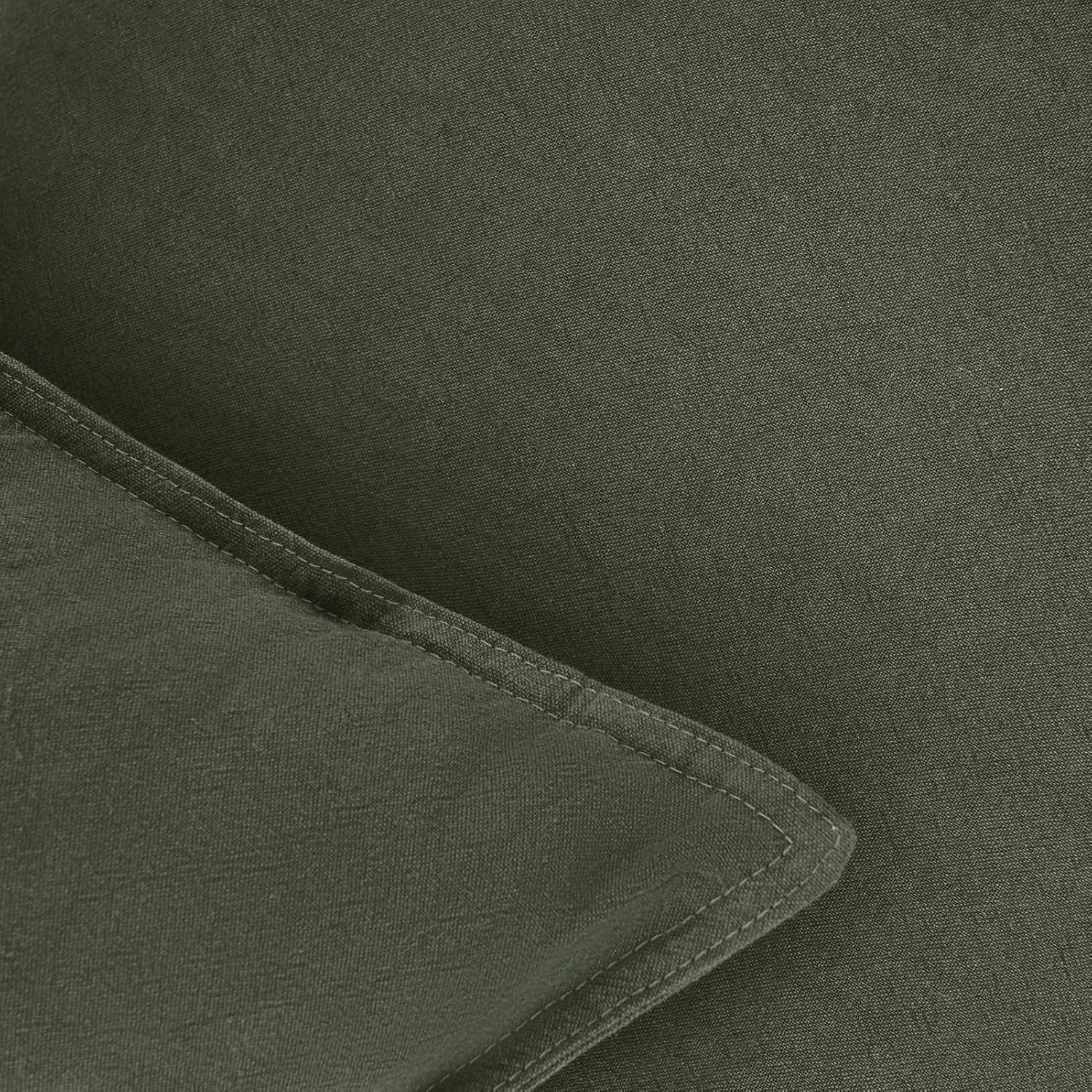 3 Gioia Casa 2-Pack Linen-Cotton Blend Cushion Covers 30x50cm - Khaki Green, 3 of 4