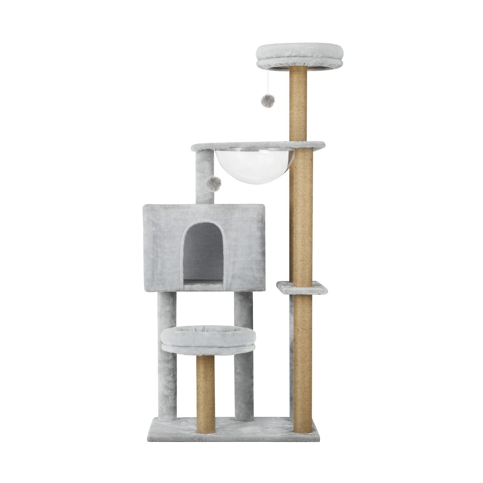 5 Alopet Cat Tree Tower Scratching Post Scratcher Cats Condo House Bed Wood 140cm
 - Grey, 5 of 8