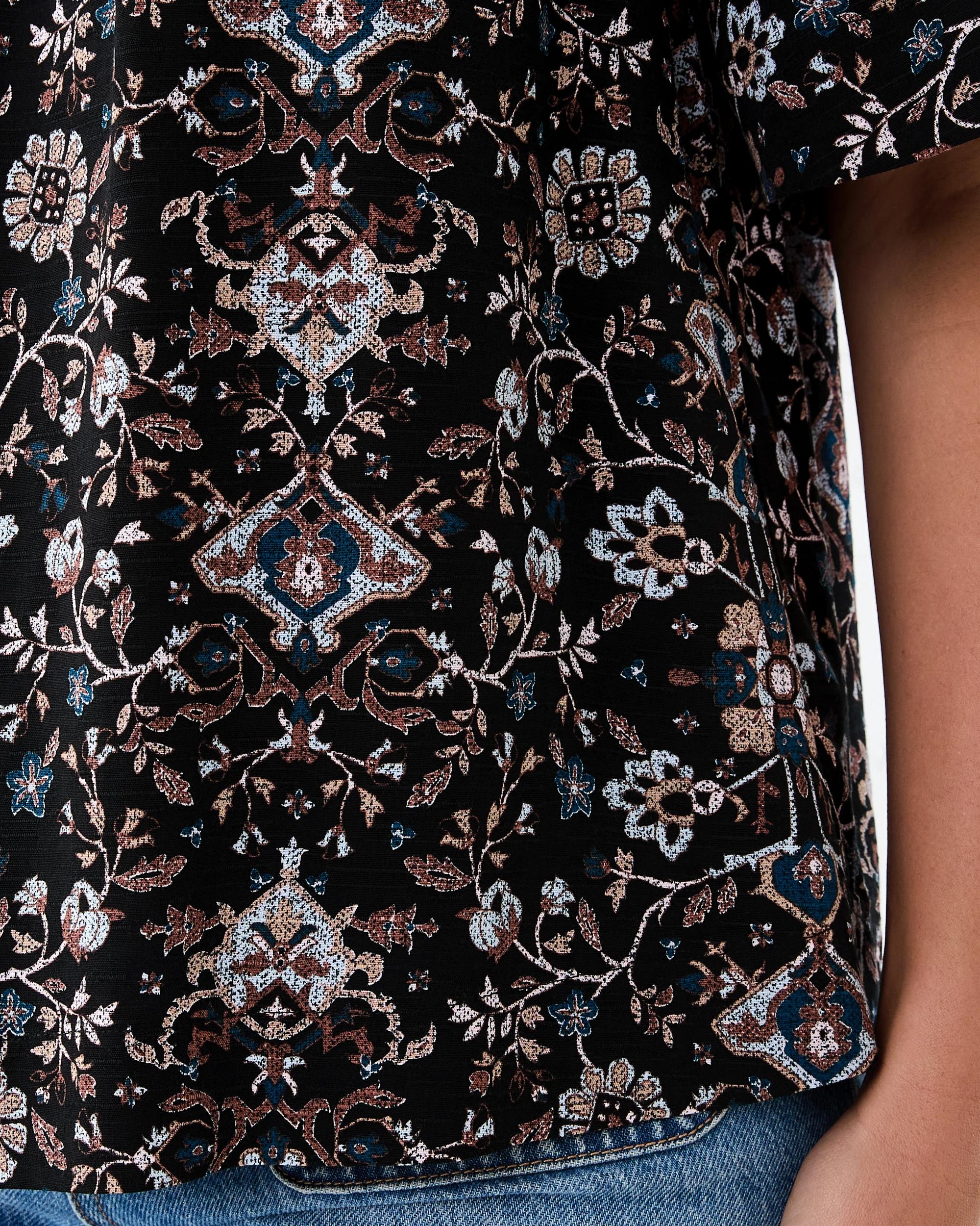 6 Short Sleeve Tuck Top Boho Flrl, 6 of 6