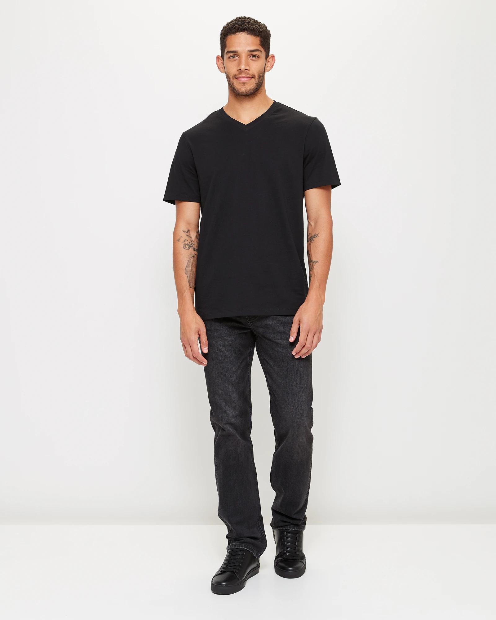 2 Target Australian Cotton V-neck T-shirt BLACK, 2 of 6