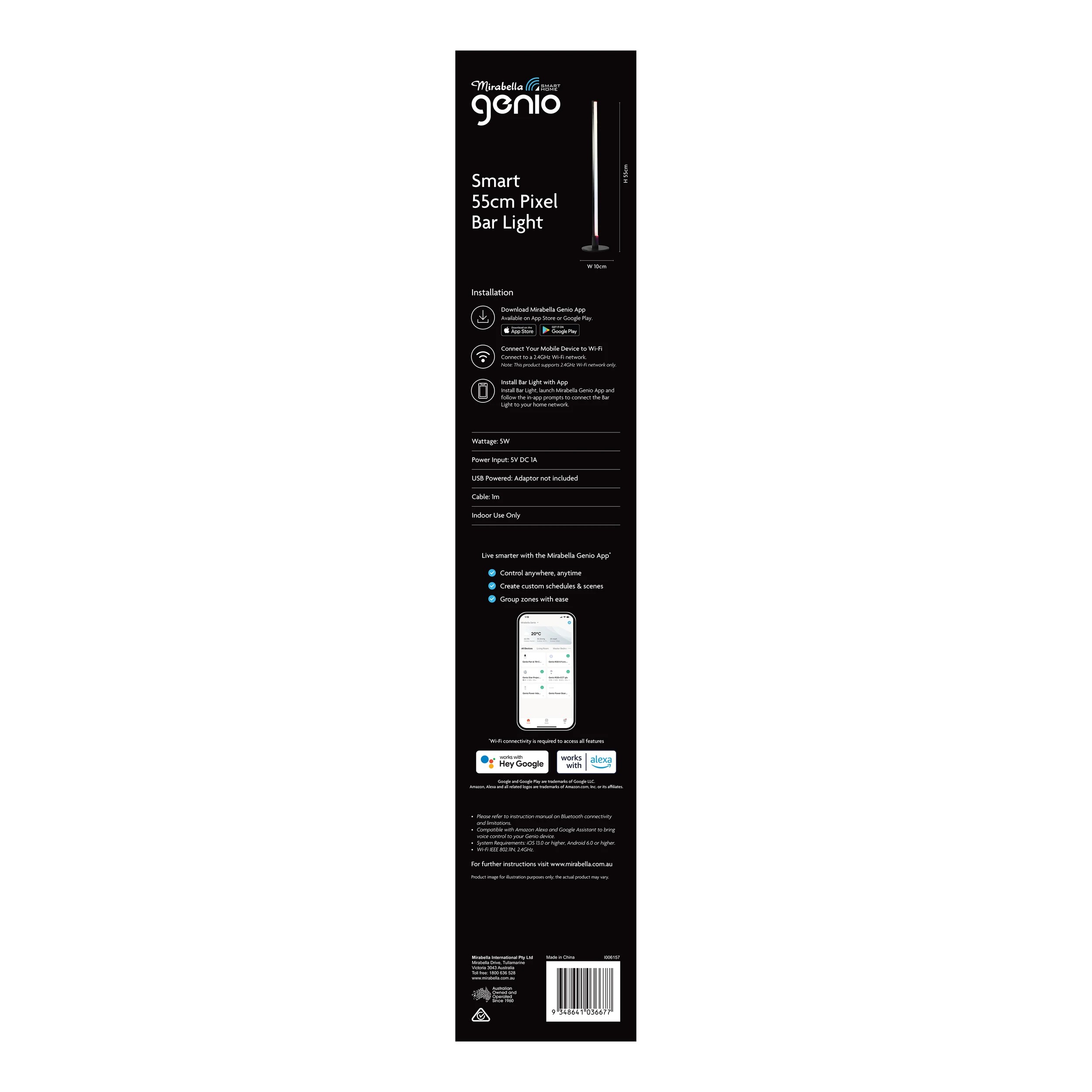 4 Mirabella Genio Smart 55cm Pixel Bar Light, 4 of 4