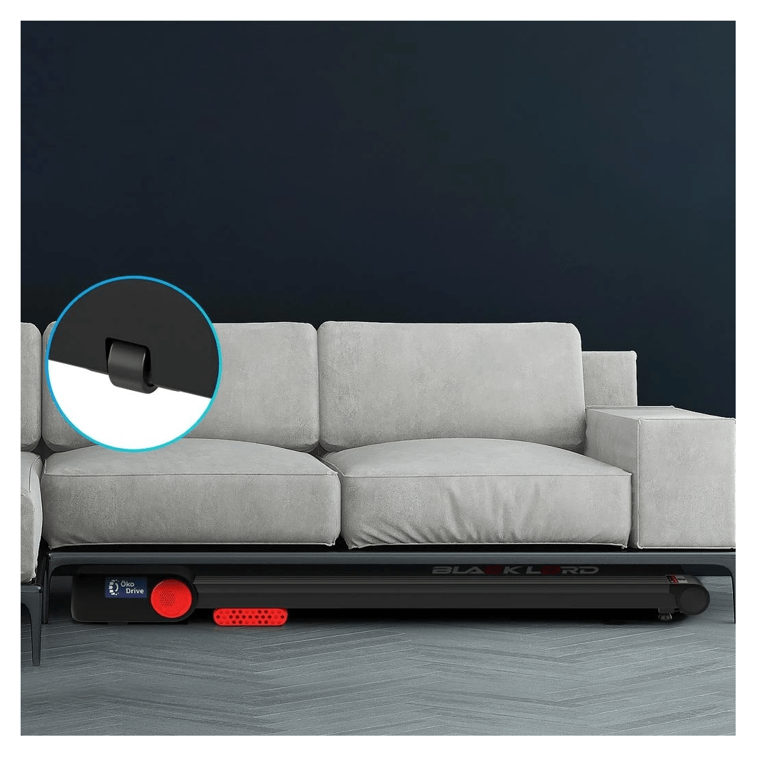 3 Black Lord Treadmill Electric Walking Pad Under Desk Home Gym Fitness 450mm Belt - Black, 3 of 4