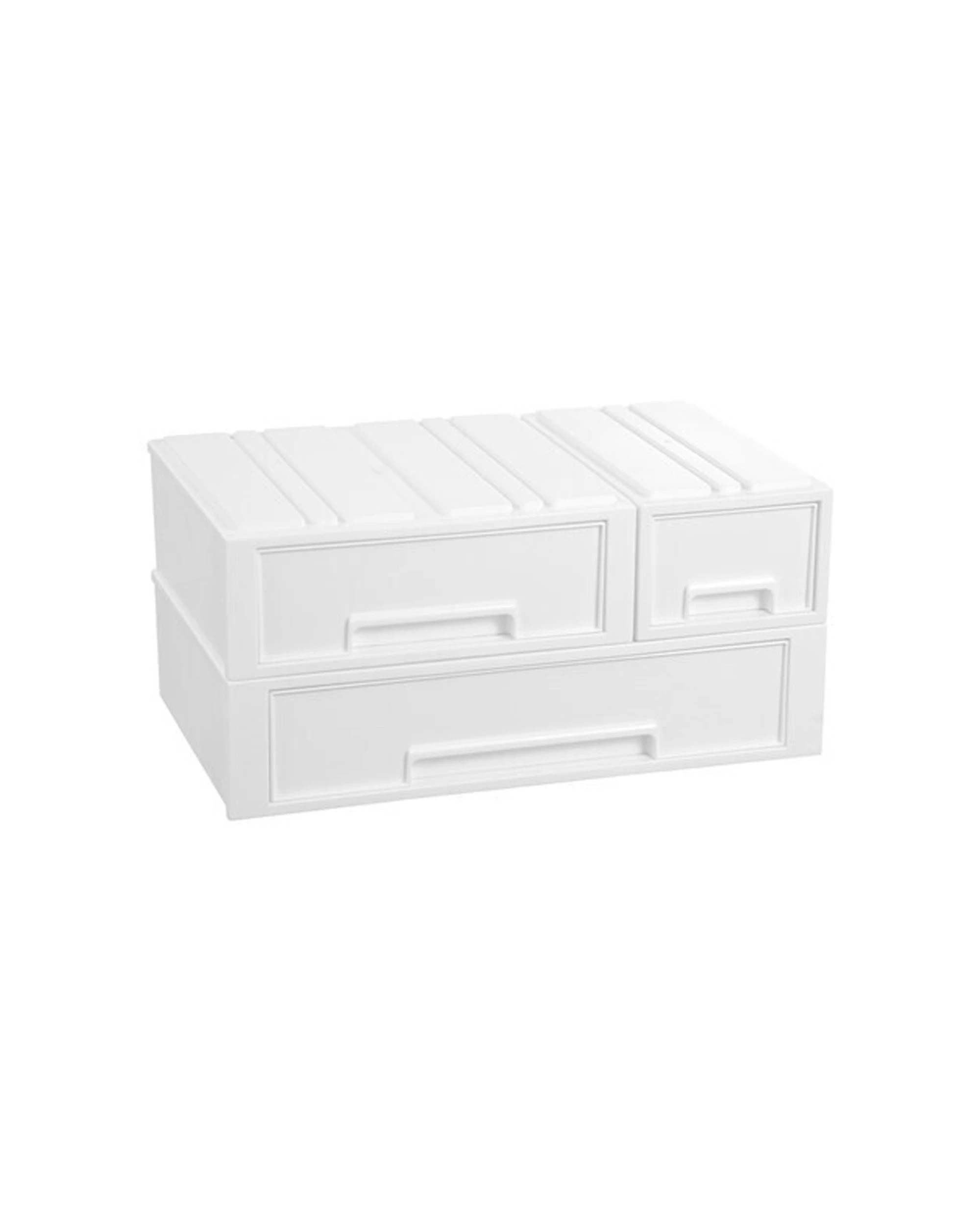 7 Boxsweden 43x26cm Stacking Drawer Organiser 2Pk Durable Stackable Plastic
 - white, 7 of 8