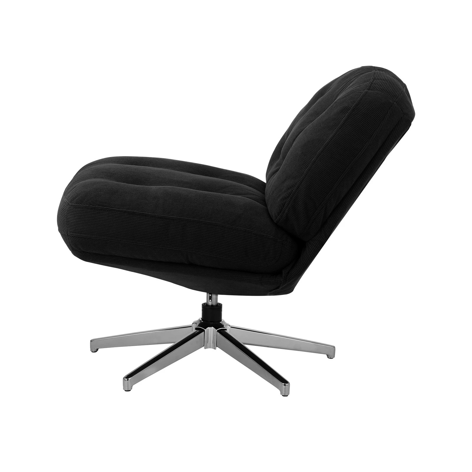 9 Oikiture 2x Armchair Swivel Lounge Chair Padded Accent Chairs Polyester - Black, 9 of 10