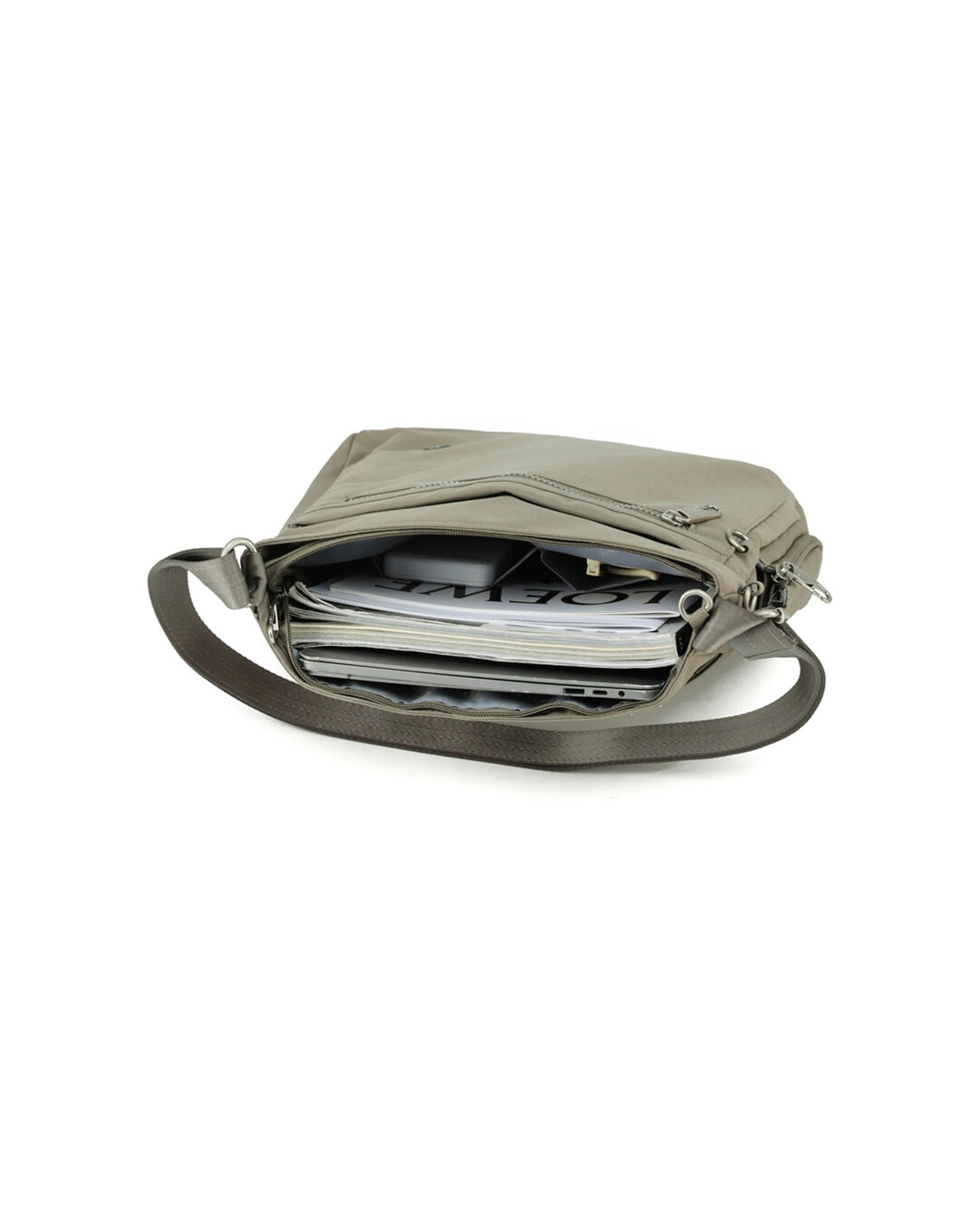 2 Tosca Anti-Theft Rfid Blocking Shoulder Travel Bag - Beige, 2 of 3