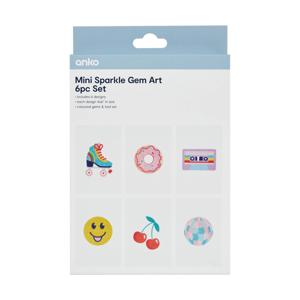 6 Piece Mini Sparkle Gem Art - Novelty Retro