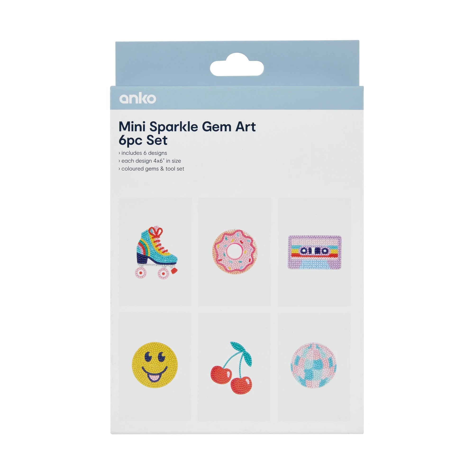 1 6 Piece Mini Sparkle Gem Art - Novelty Retro, 1 of 3