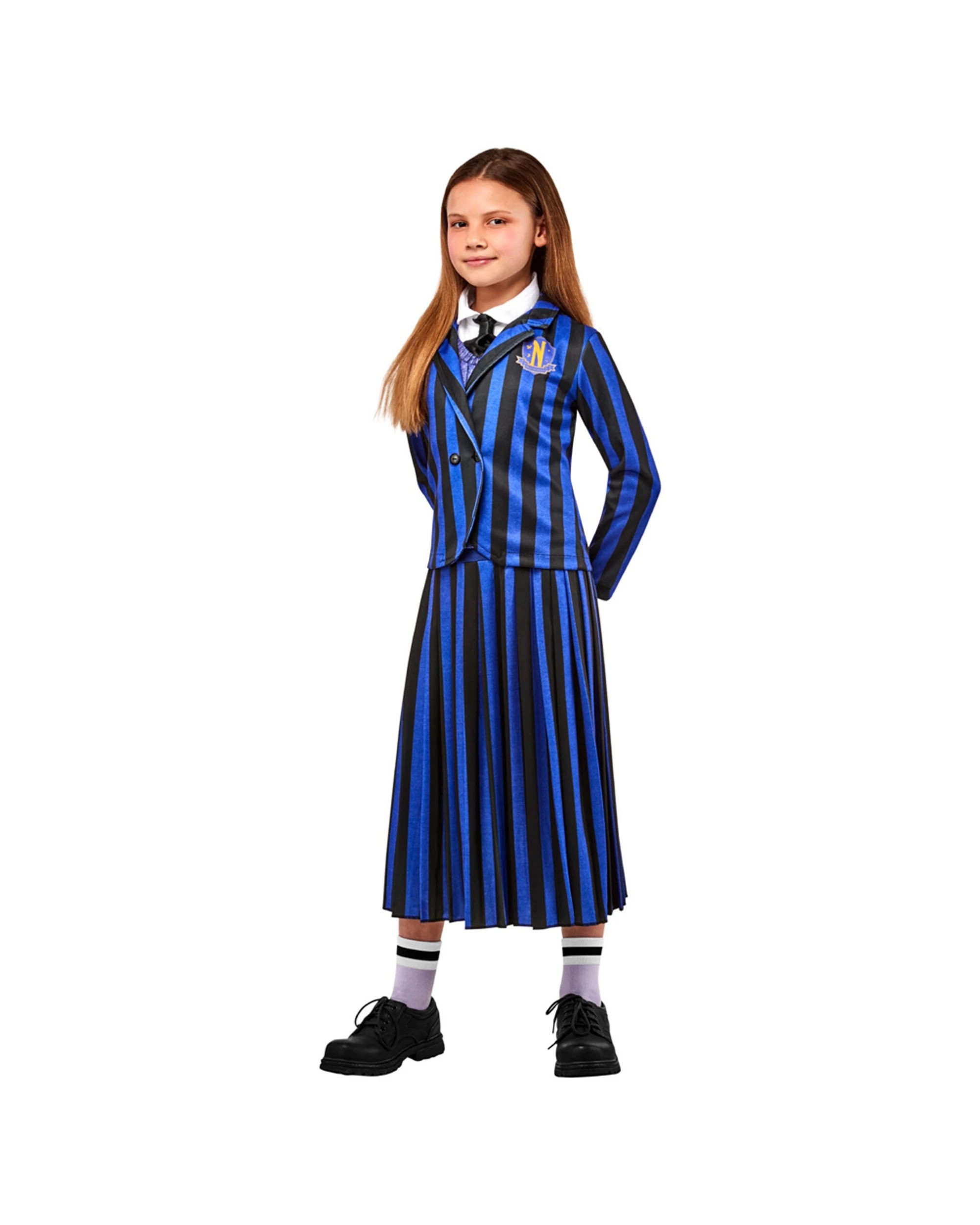 5 Wednesday Nevermore Academy Uniform Costume Dress Up Party Xl Girls Outfit - Blue, 5 of 5