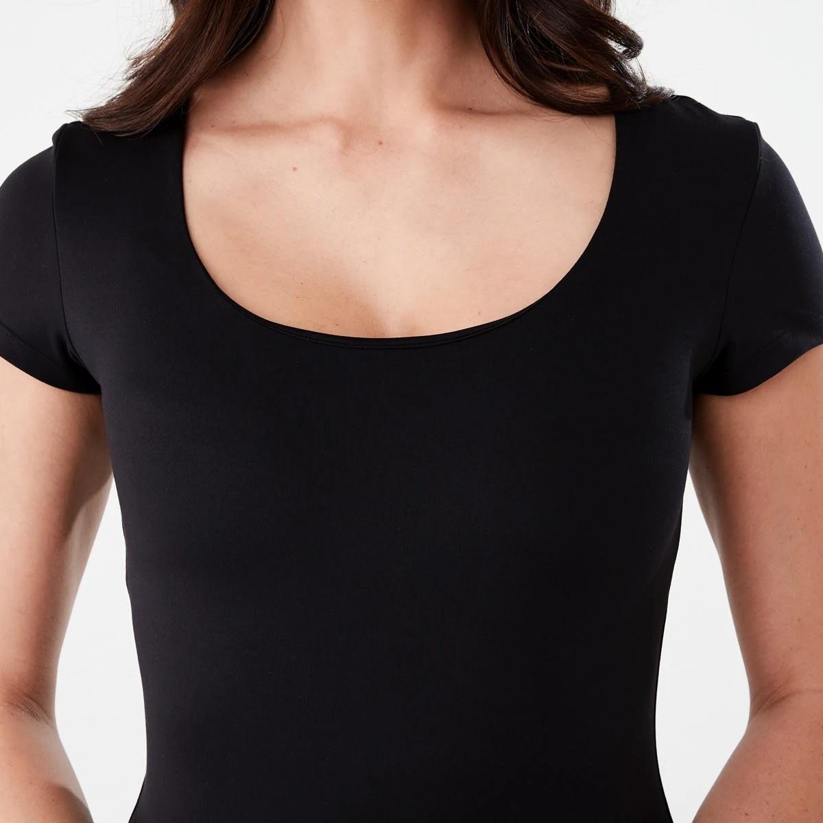 6 Short Sleeve Scoop Neck Bodysuit BLACK, 6 of 6
