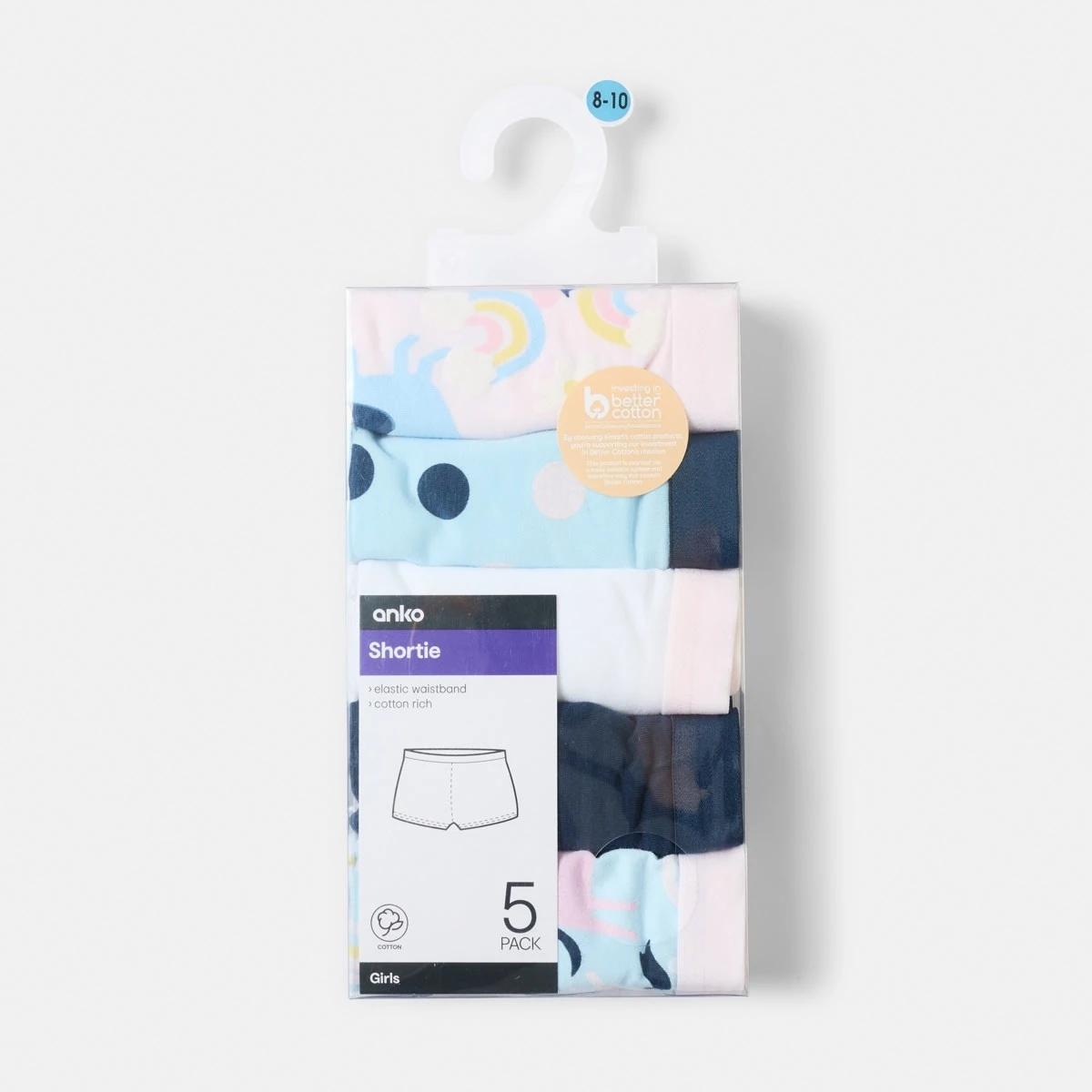 8 5 Pack Print Shorties Blue Uni, 8 of 8