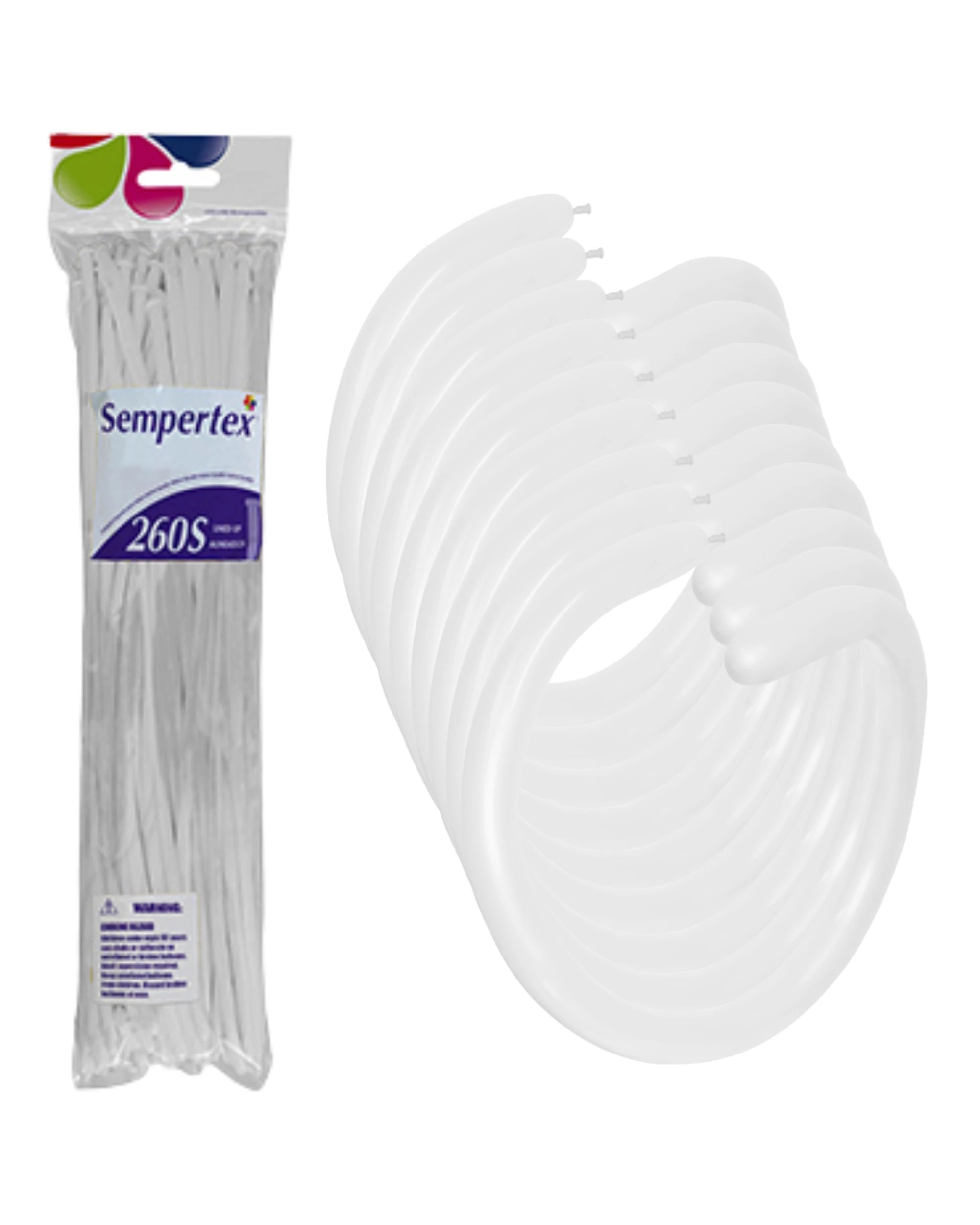 1 Sempertex Sempertex Fashion White Modelling Balloons Pack of 50 - White, 1 of 1