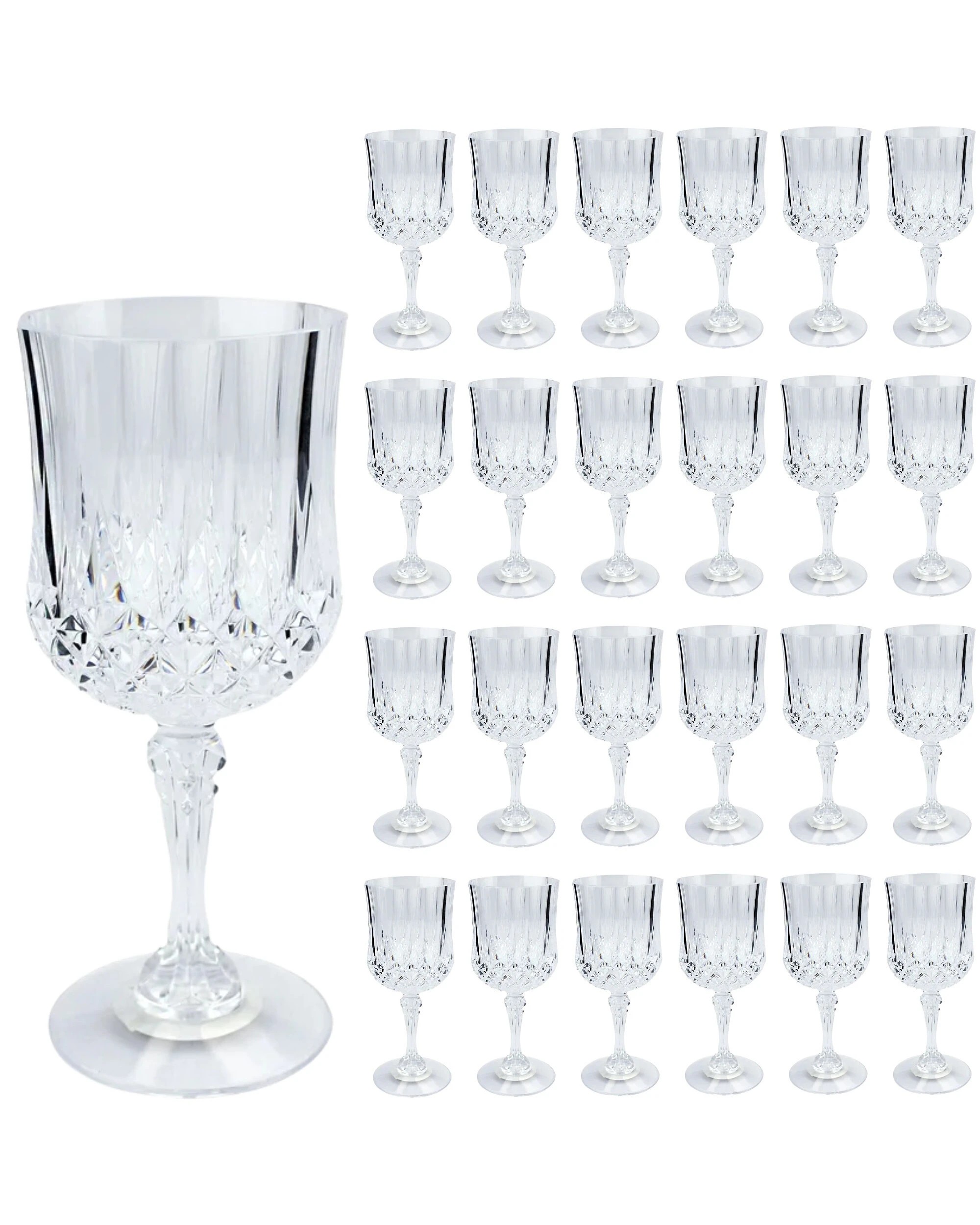1 Partyrama Crystal Look Acrylic Wine Glasses 240ml Bulk Pack of 24 - Clear, 1 of 1