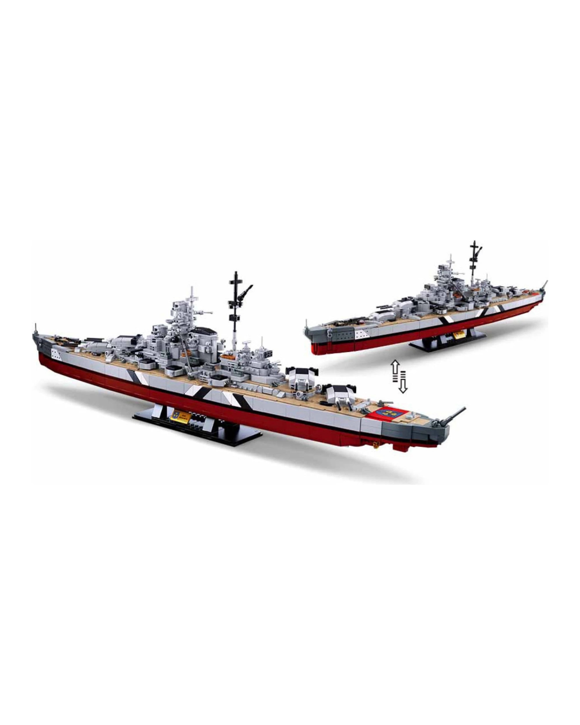 Sluban B1102 Model Kit WWII Bismarck Battleship Large Scale Warship ...