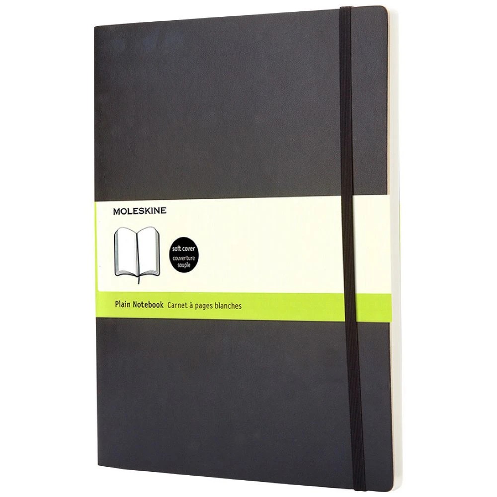 2 Moleskine Classic Softcover Plain XL 192pg Notebook Black, 2 of 3