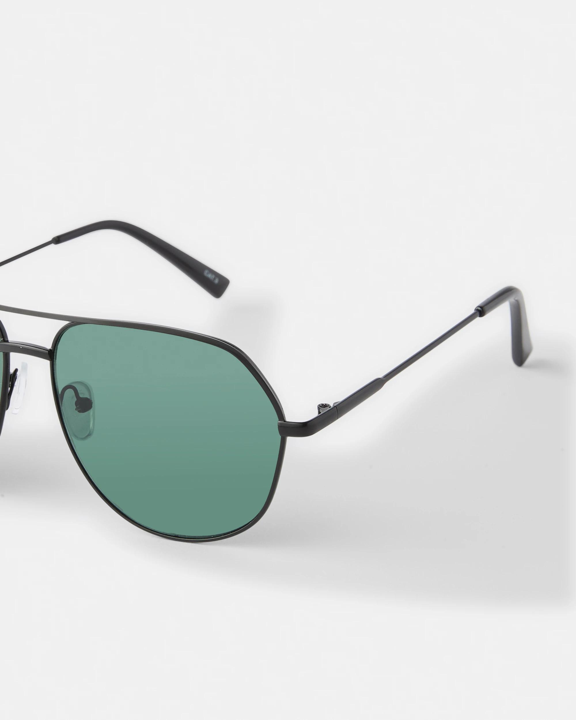 2 Metal Aviator Sunglasses Blk Metal, 2 of 5