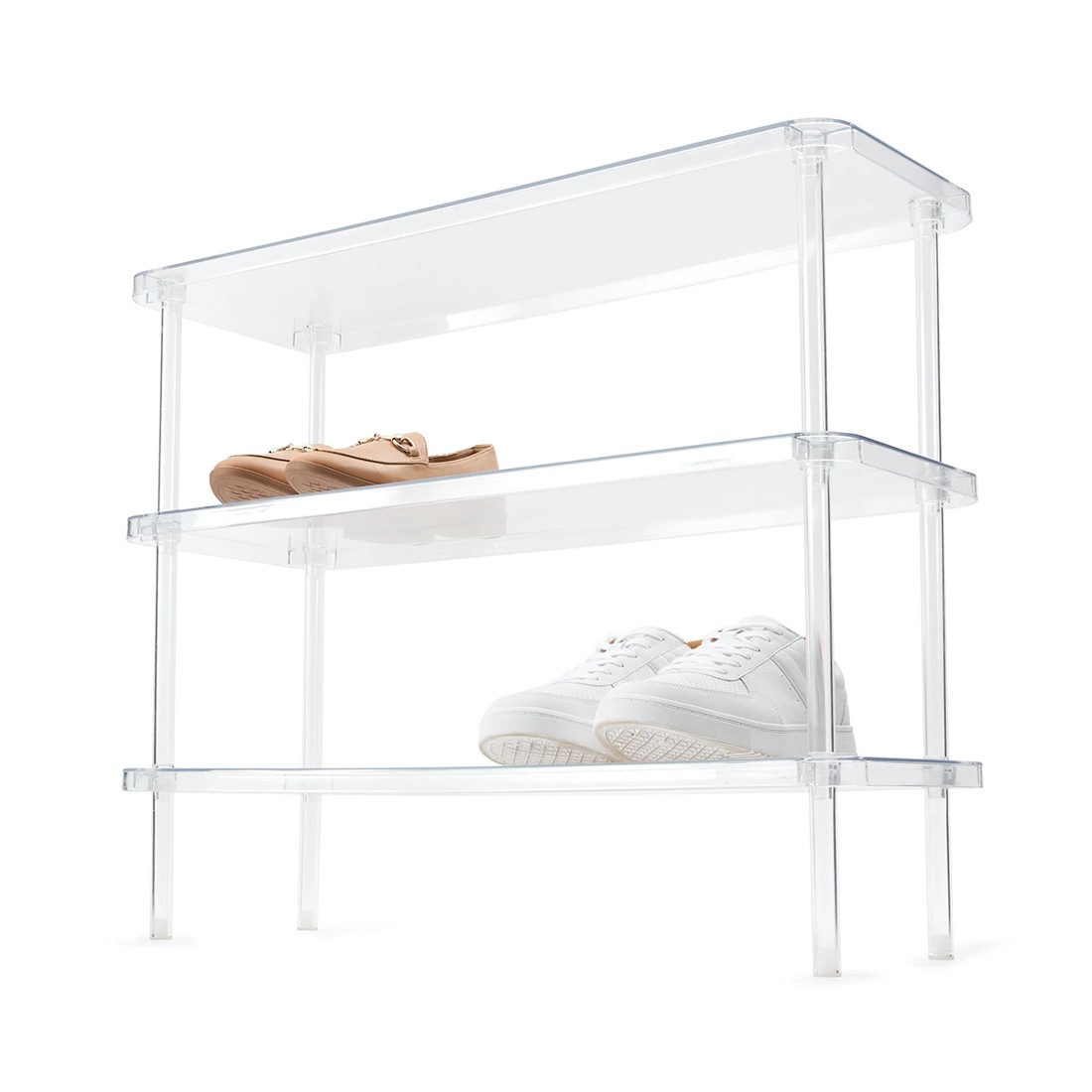 1 3 Tier Clear Shoe Rack, 1 of 5