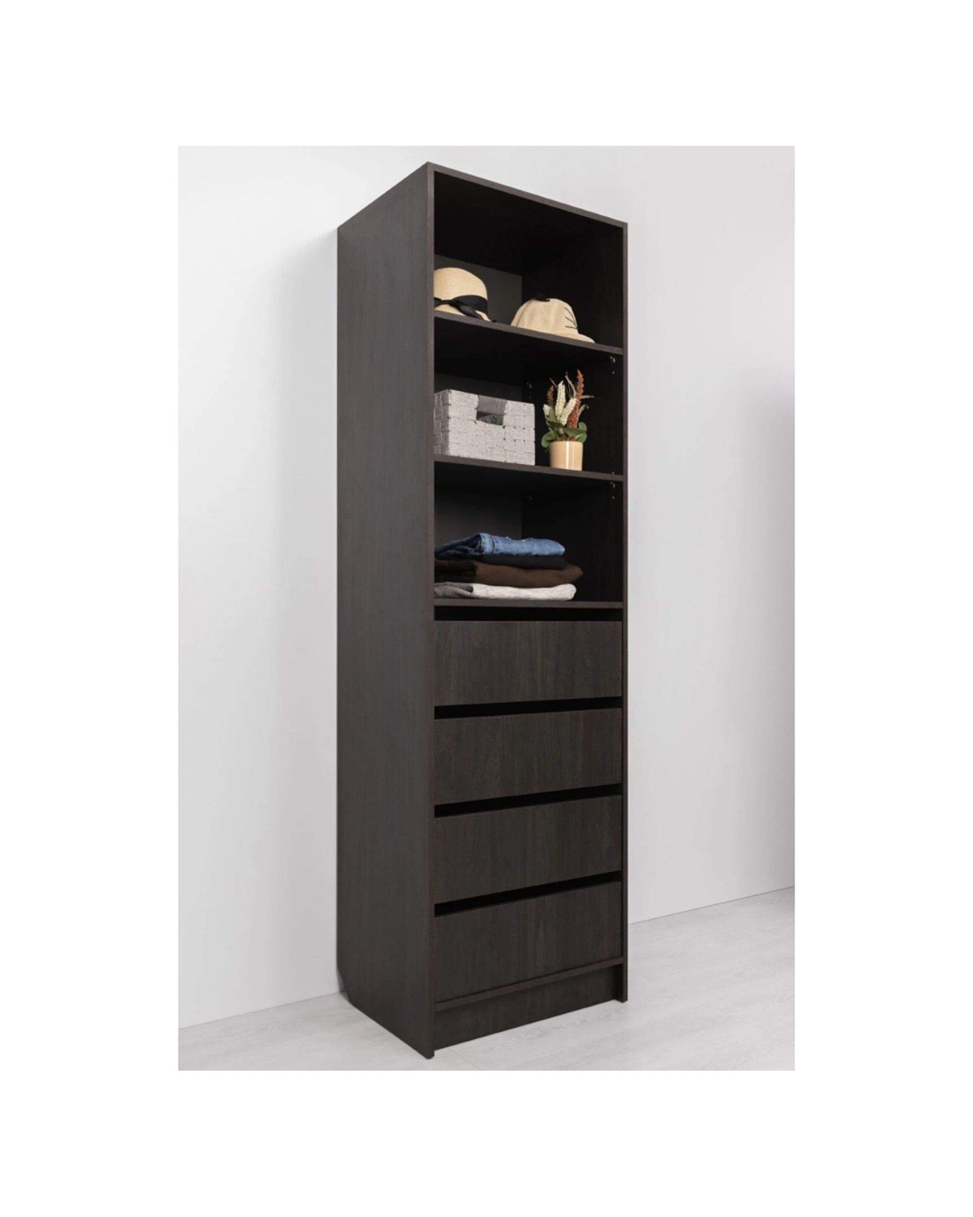 3 European Cabinetry Malmo Walk In Wardrobe 4 Drawer 3 Shelf Module Classic Nordic Ash - Brown, 3 of 5
