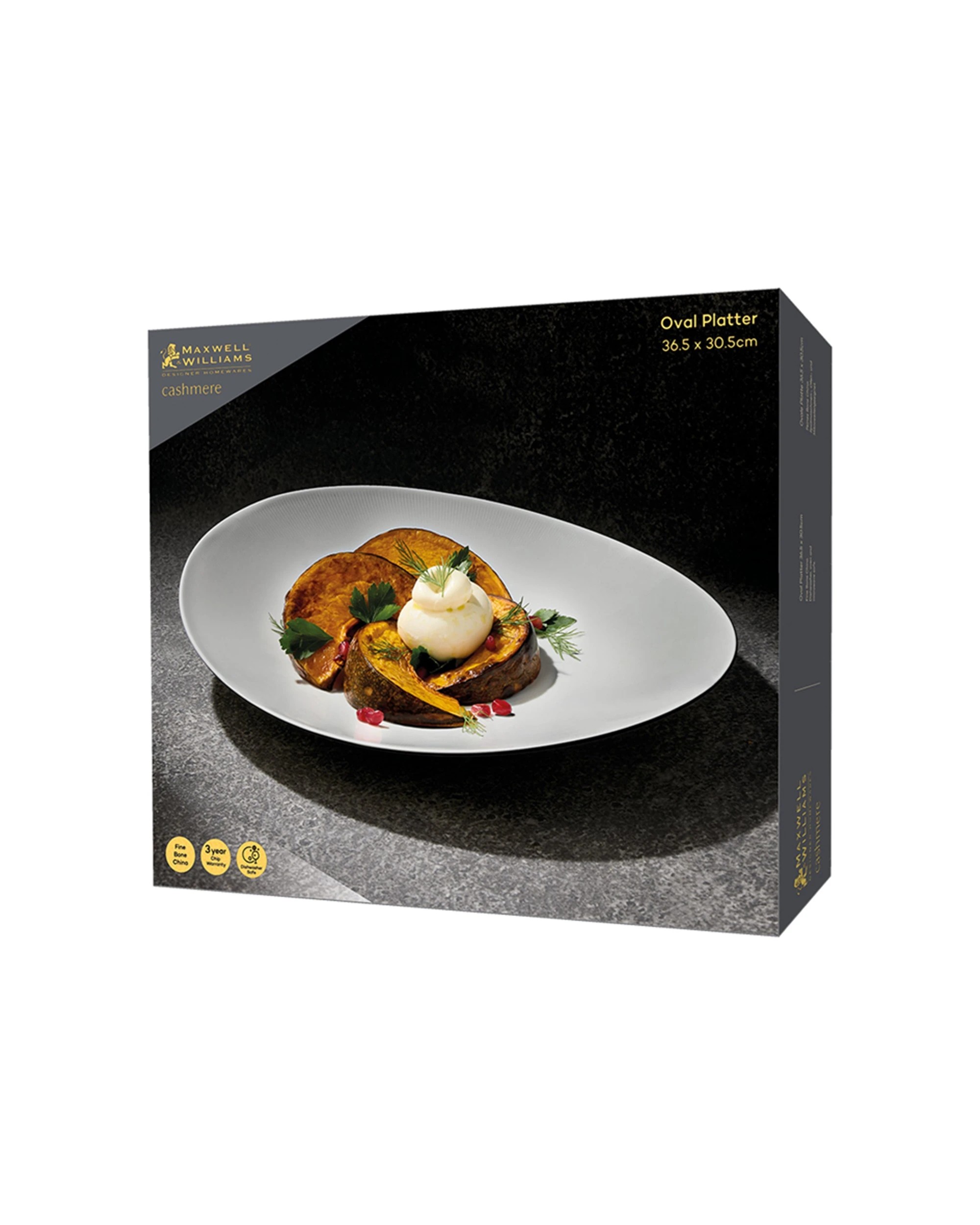 3 Maxwell & Williams Cashmere Oval Stylish Platter Fine Bone China 36.5cm
 - White, 3 of 3