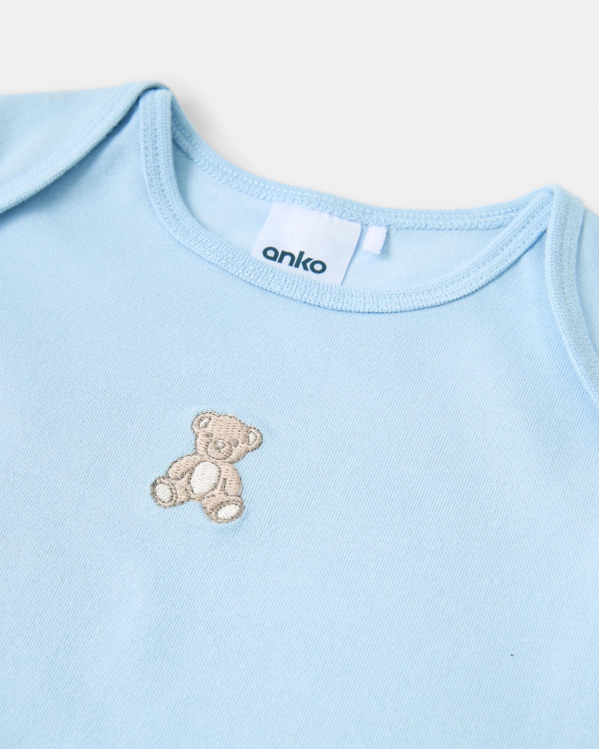 5 2 Piece Cotton Long Sleeve Newborn Set Blu Bear, 5 of 6